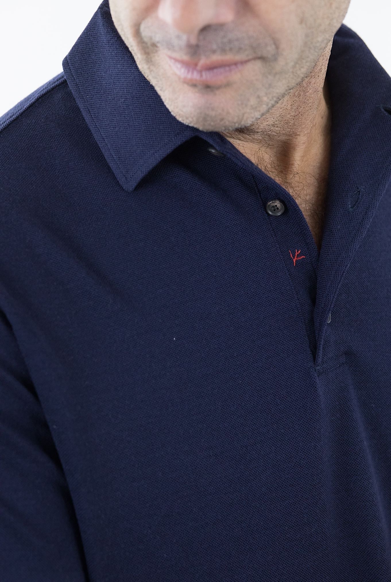 ISAIA Polo MC Wool Blue