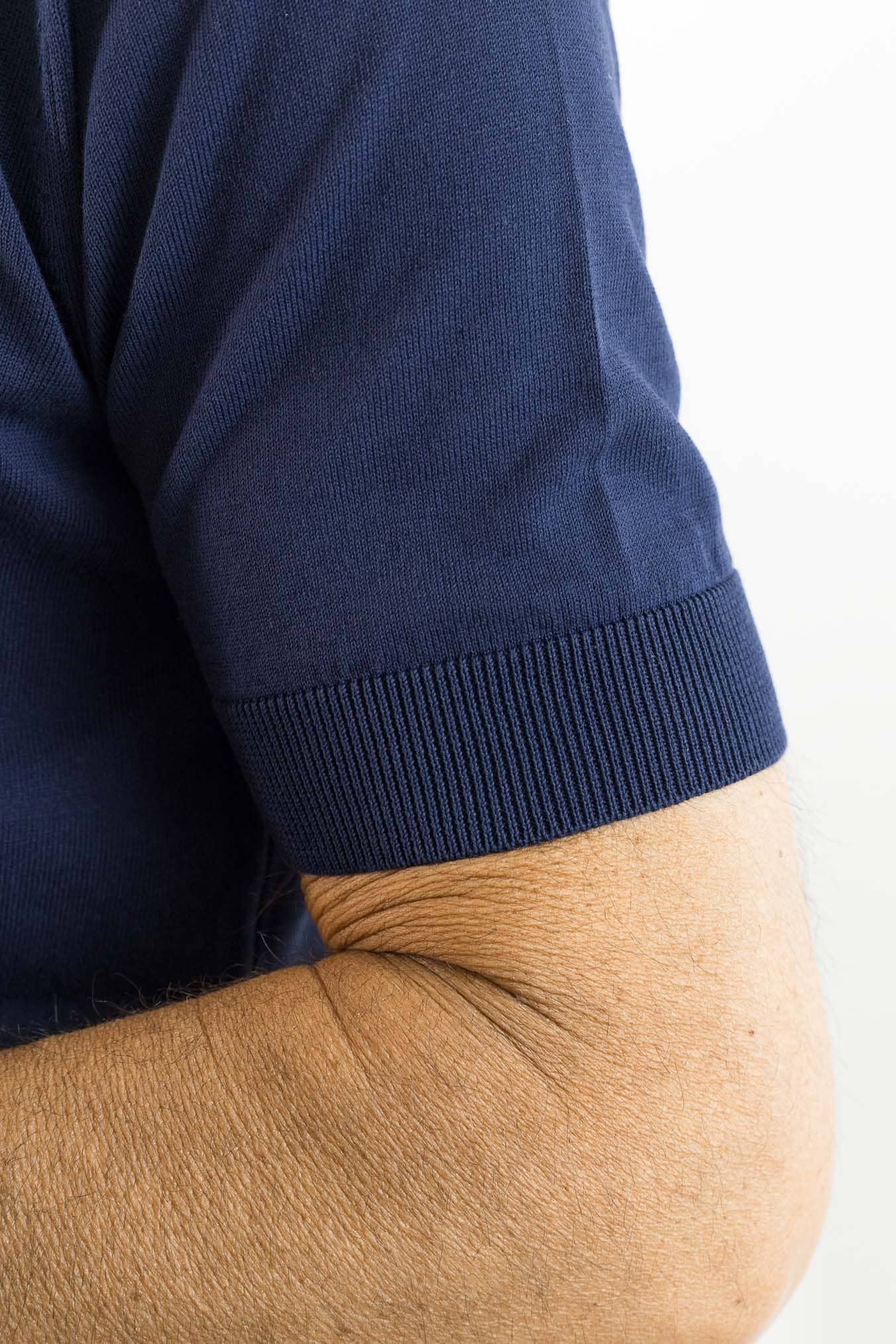 GUARINO Polo Paramontura Cotone Blu Cobalto