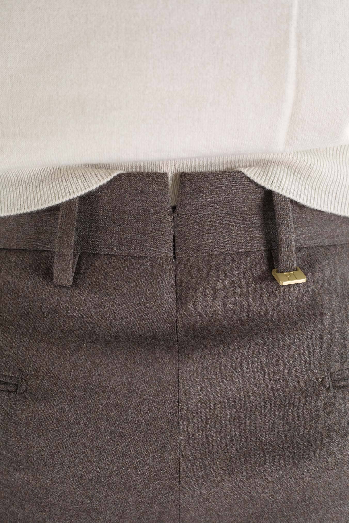 Pantaloni Flanella Lana Tortora