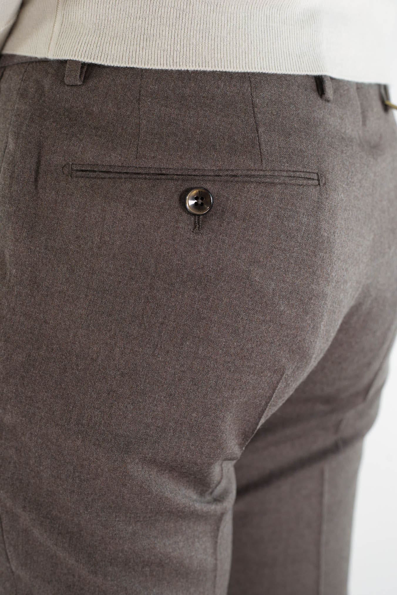 Pantaloni Flanella Lana Tortora