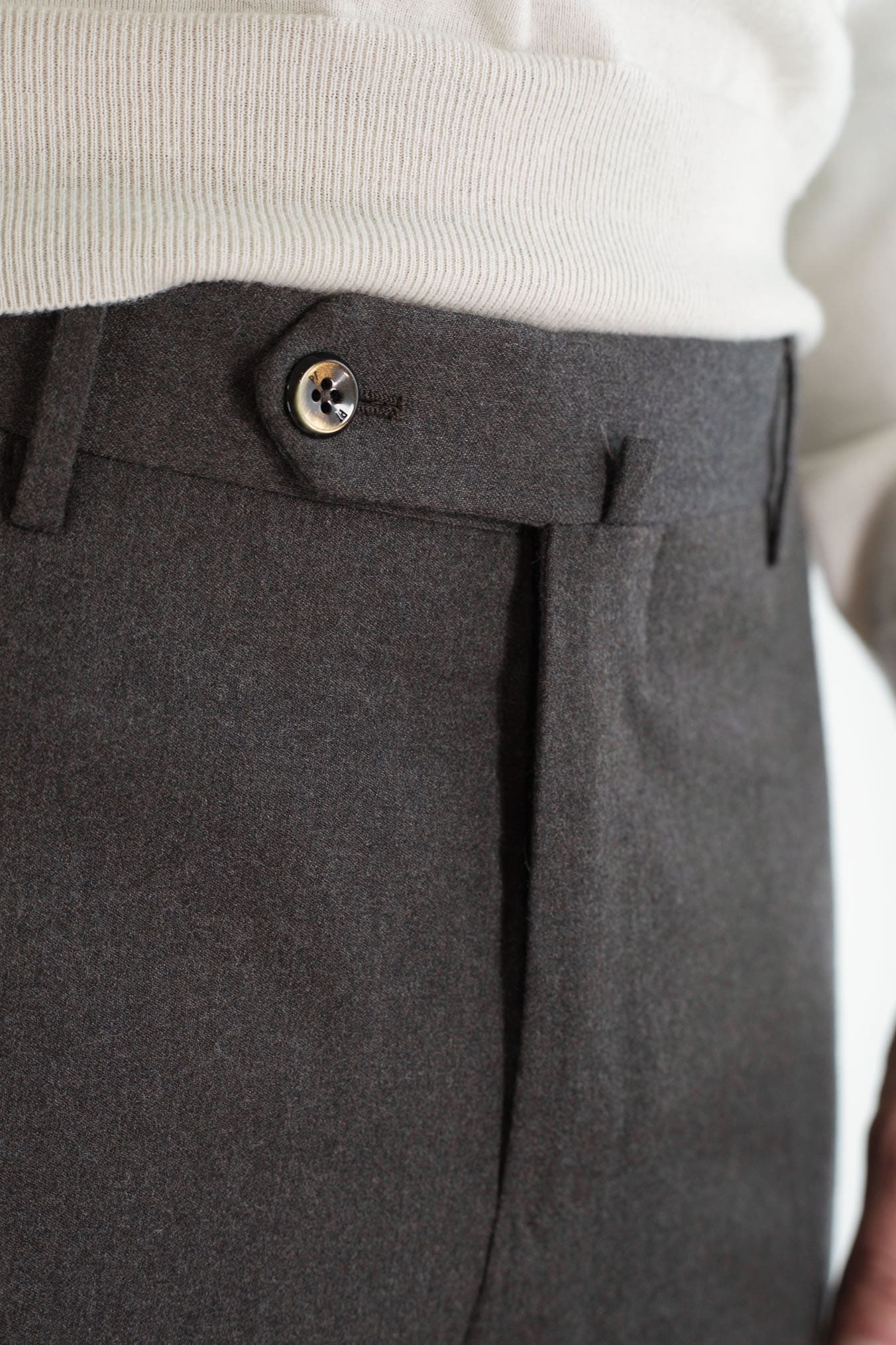 Pantaloni Flanella Lana Testa Moro