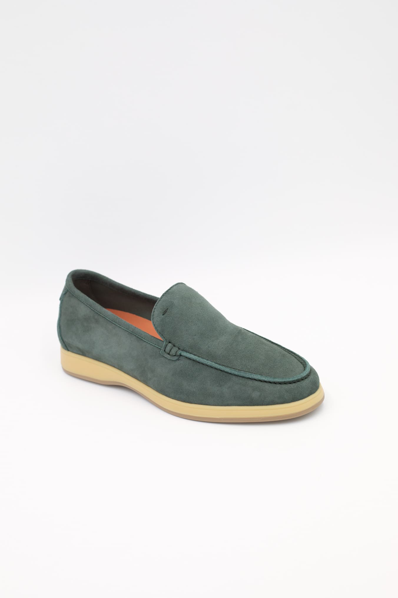 ANDREA VENTURA Safari Green Suede LOAFERS