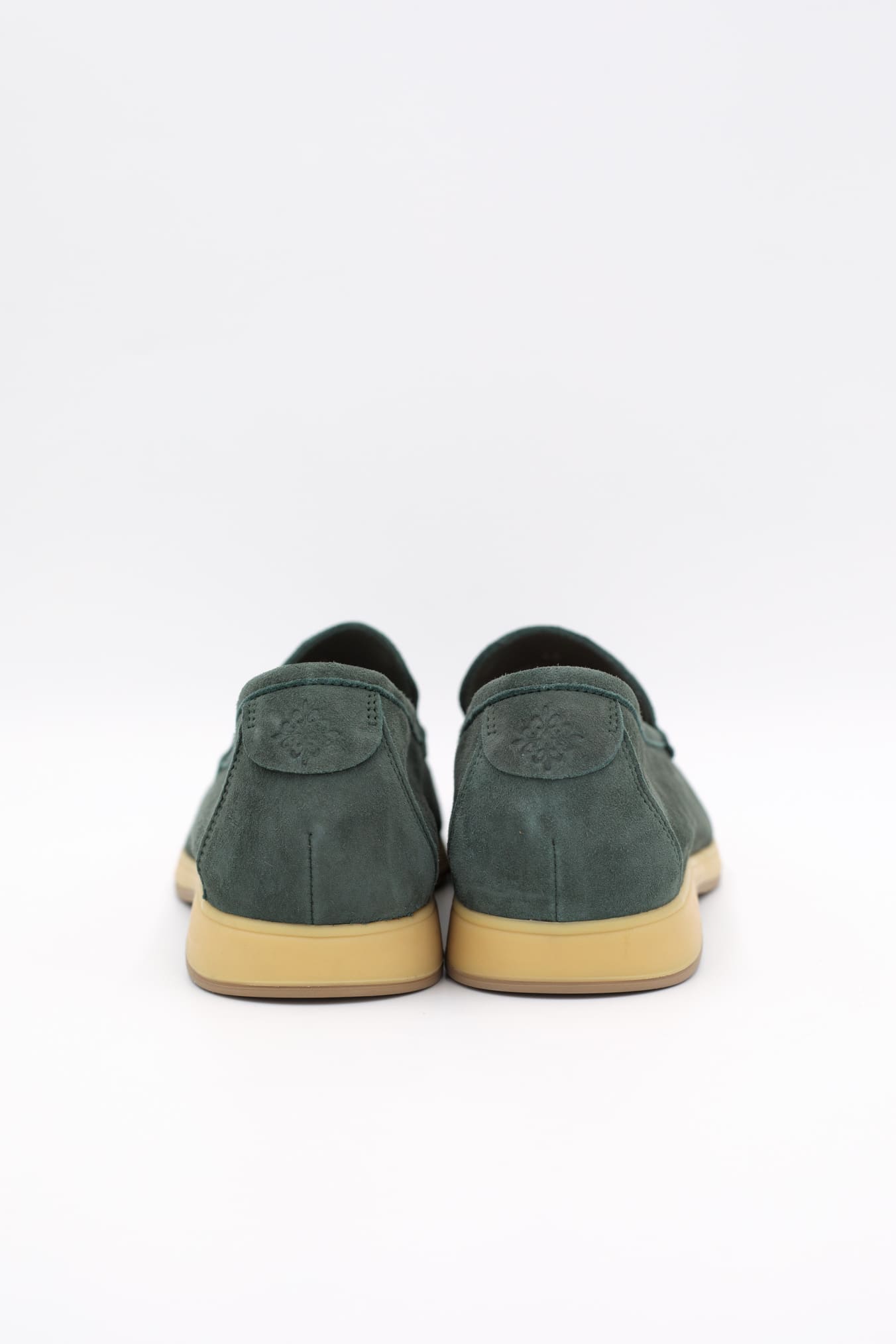 ANDREA VENTURA Safari Green Suede LOAFERS