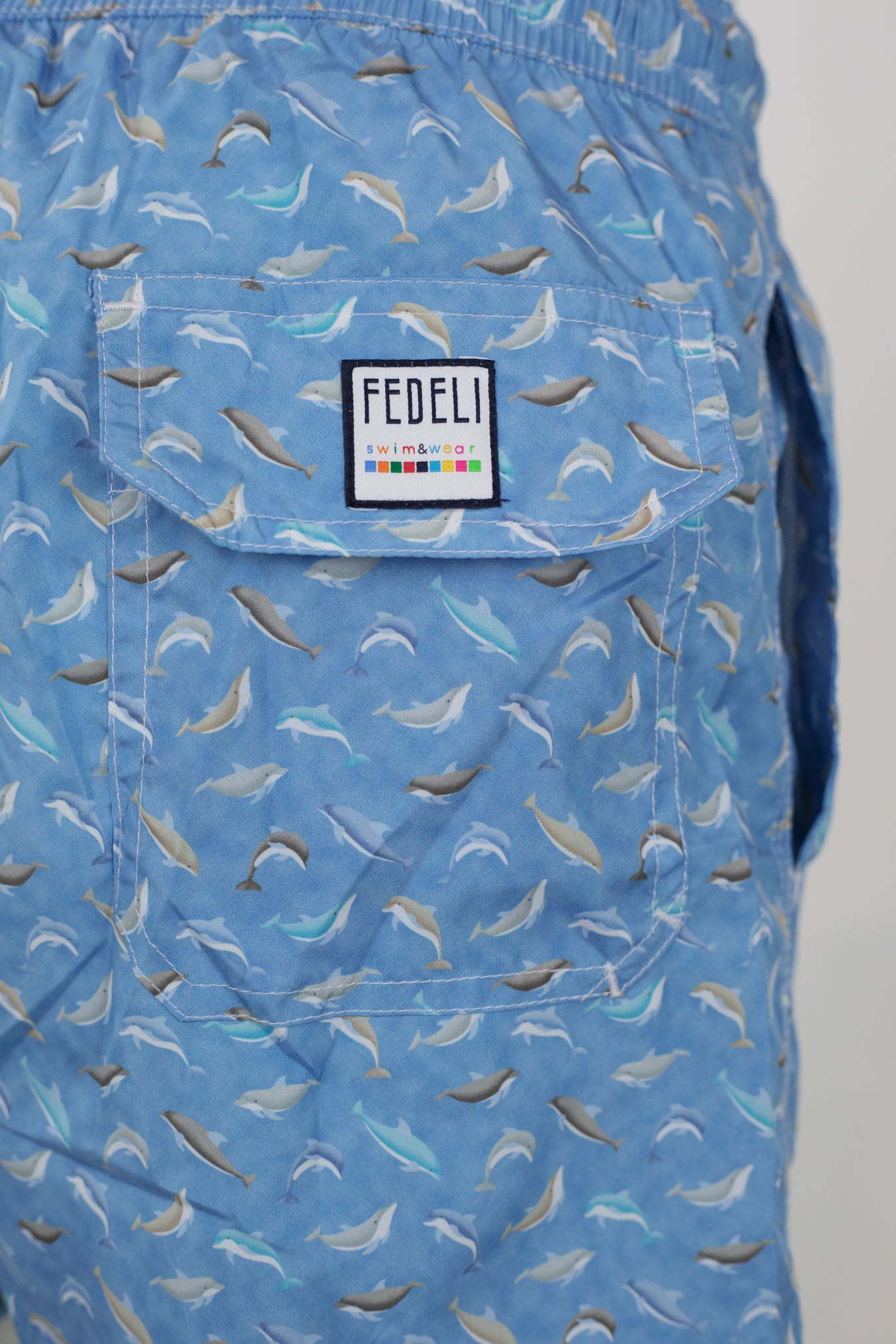 FEDELI Blue Dolphin Pattern Swimsuit