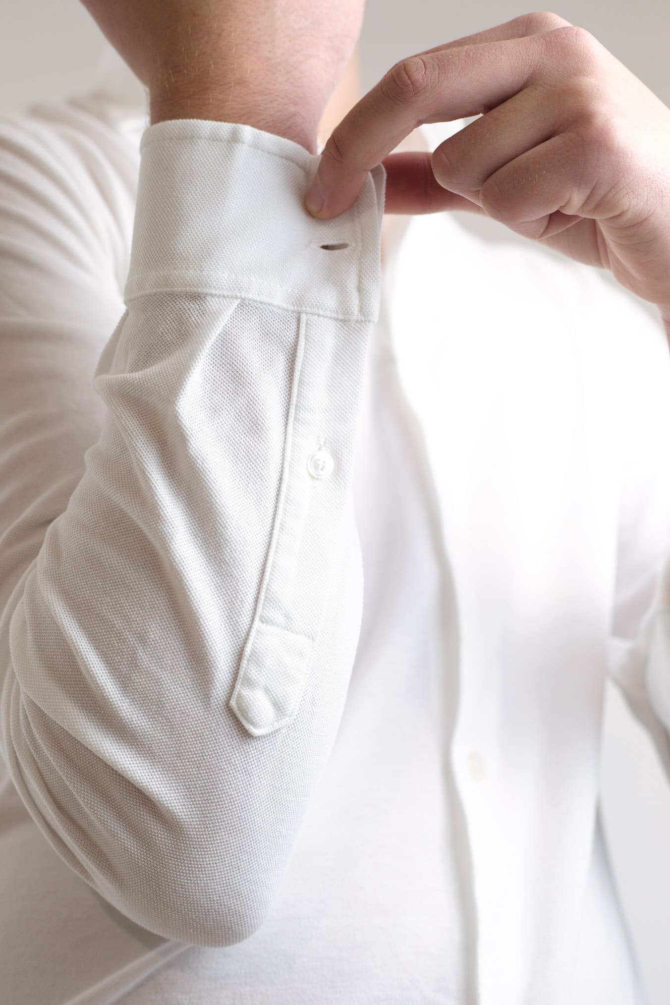 FEDELI White Frosted Piquet Cotton Shirt