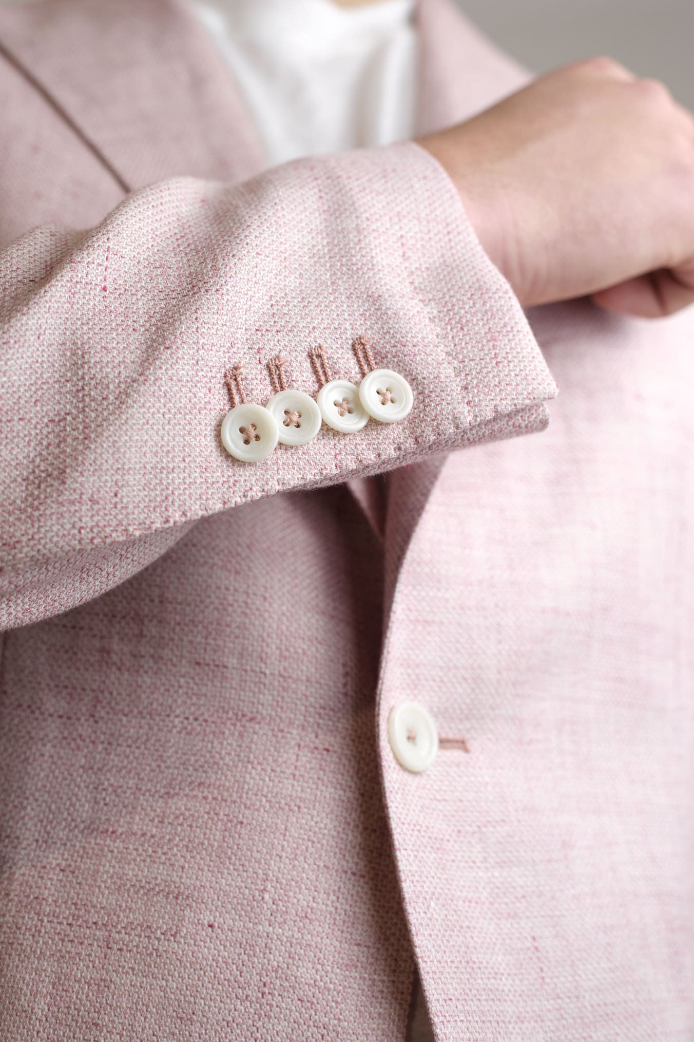 TAGLIATORE Pink Mélange Cotton Linen Jacket