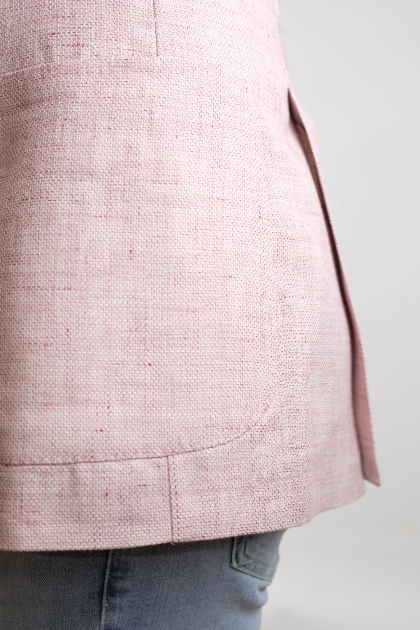 TAGLIATORE Pink Mélange Cotton Linen Jacket