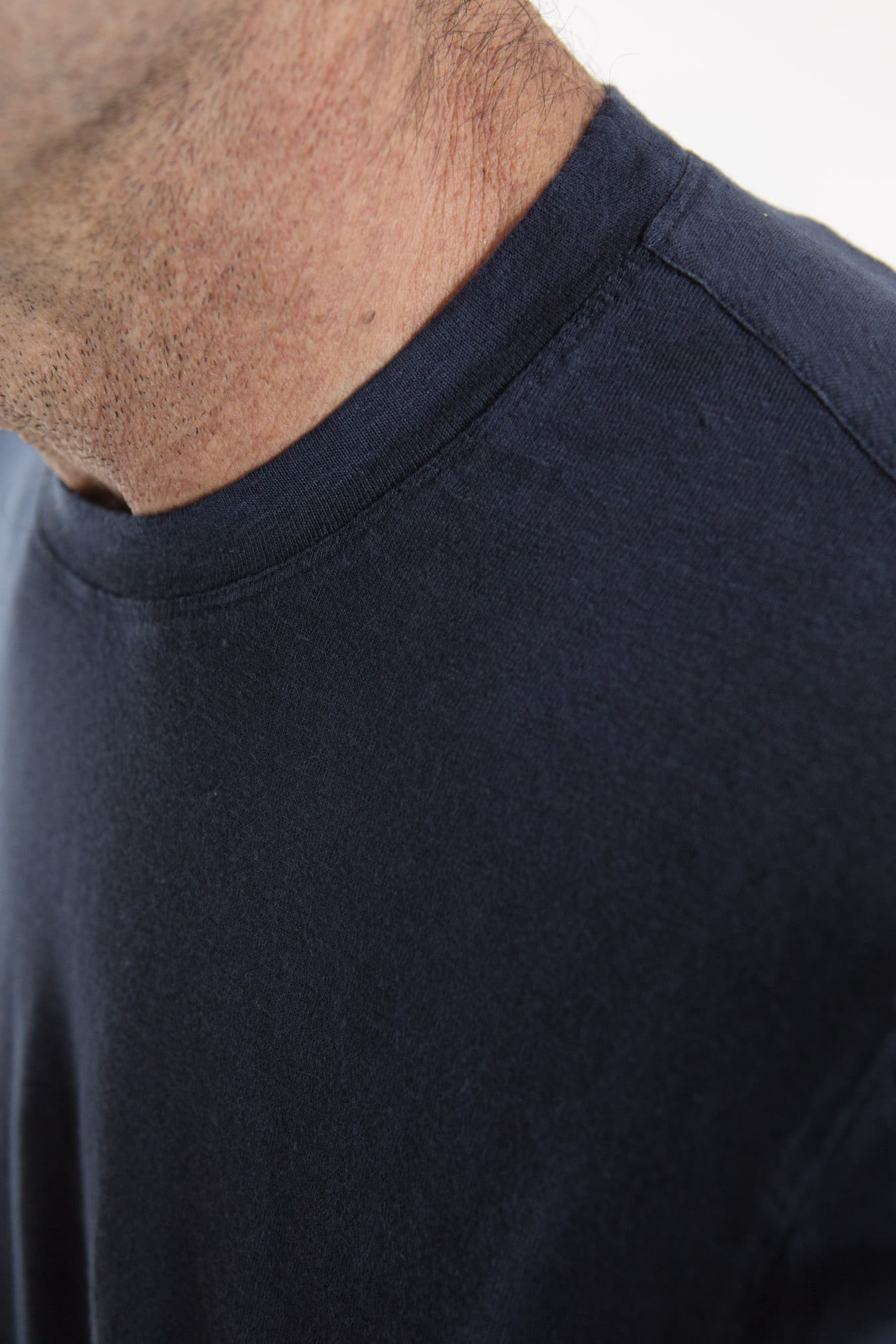 GUARINO T-Shirt Maniche Corte Jersey Lino Blu Indaco