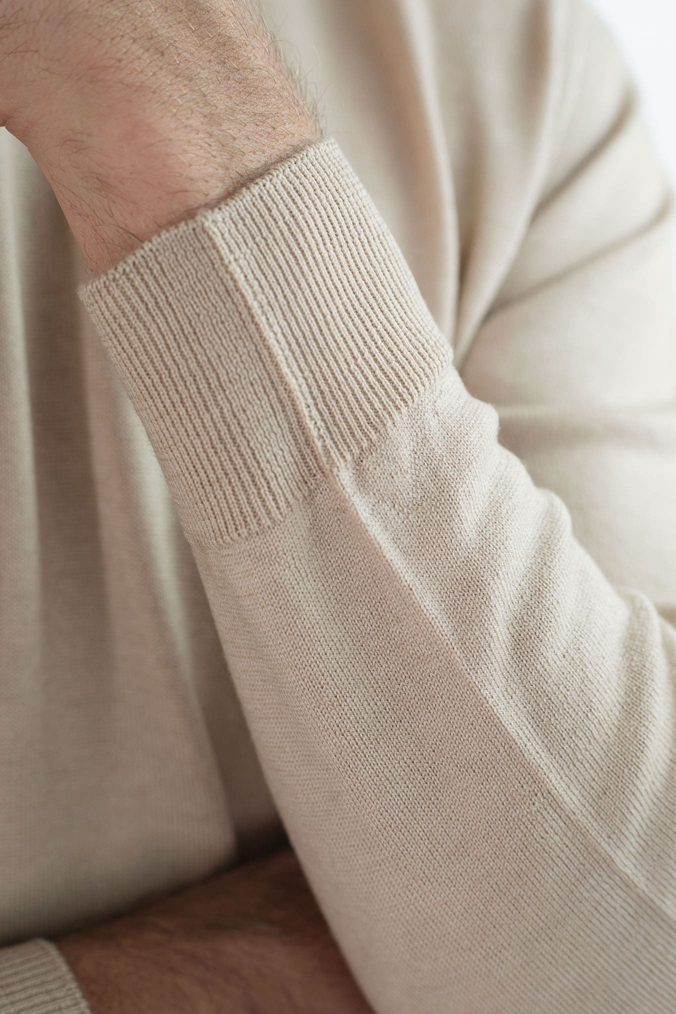 DRUMOHR Maglia Girocollo Lana Merinos Extrafine Beige