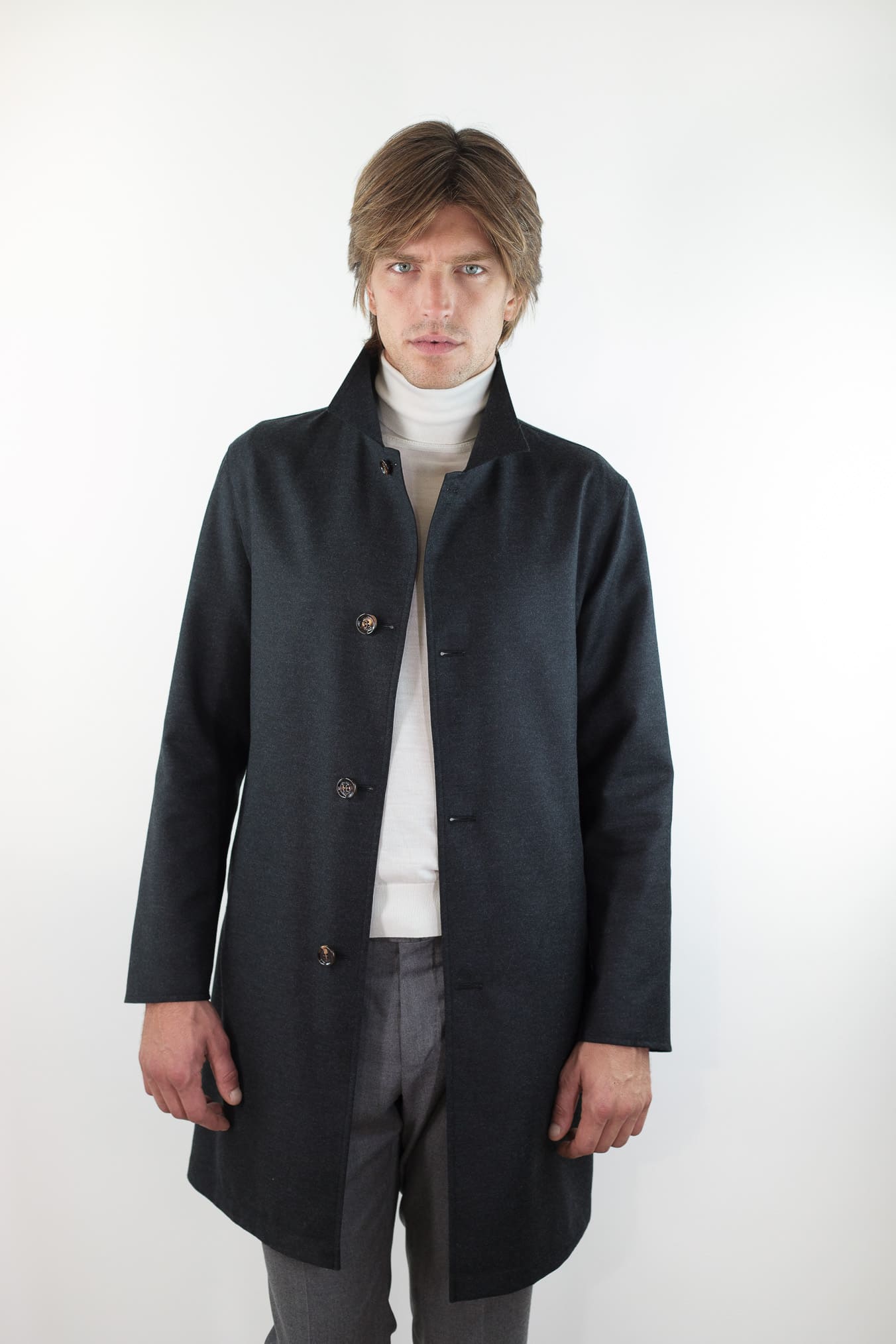 Reversible Wool and Nylon Coat Black/Black