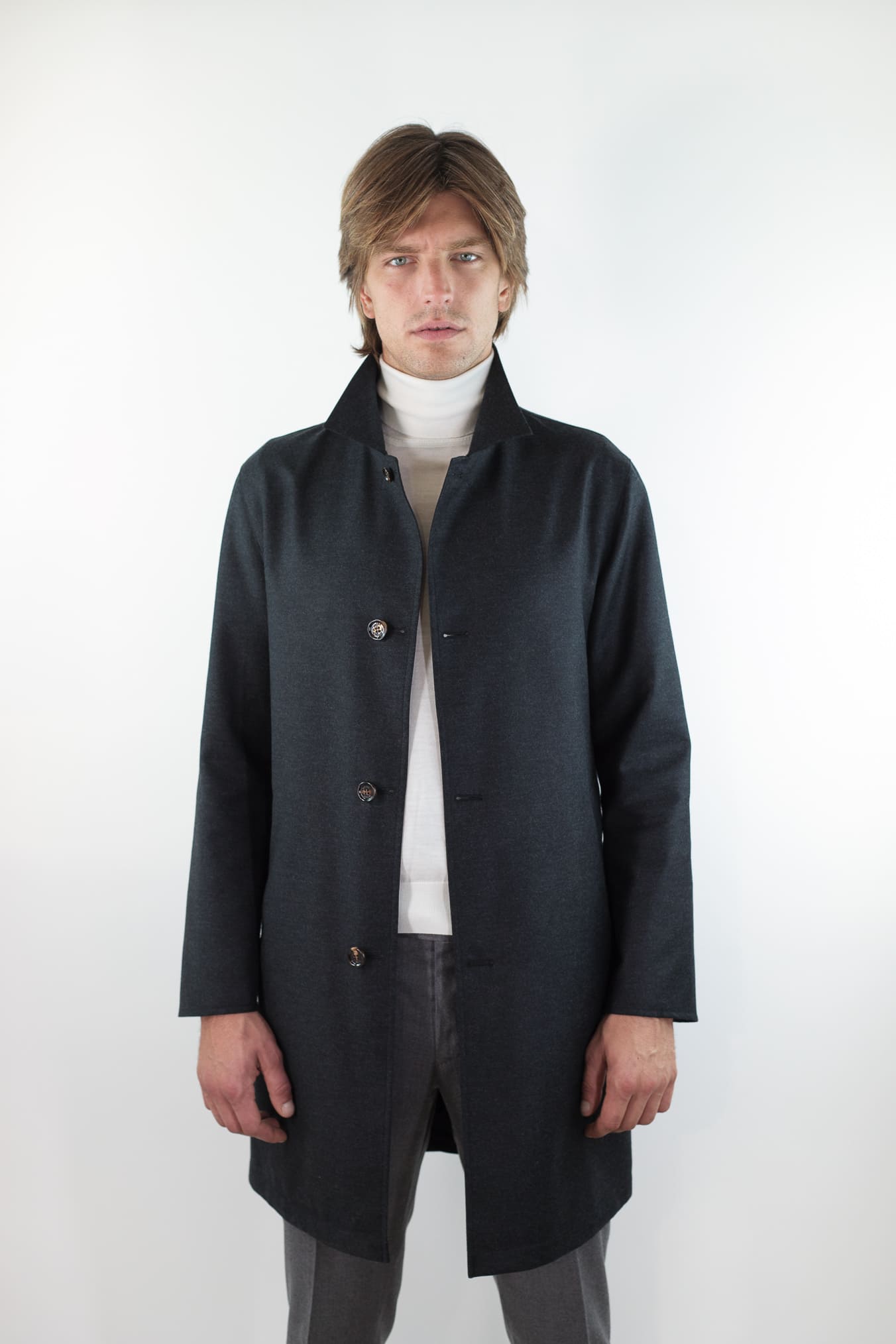 Reversible Wool and Nylon Coat Black/Black