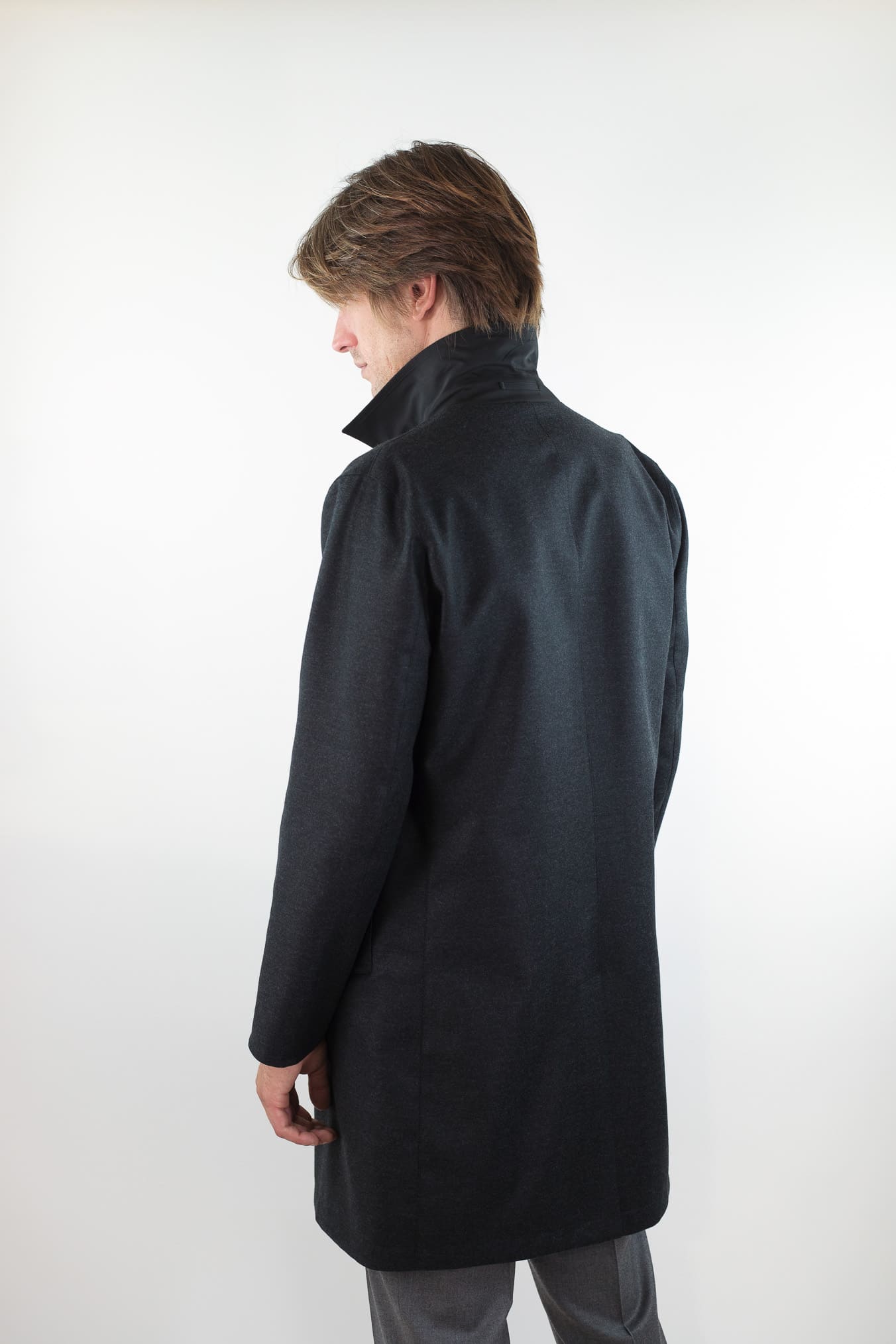Reversible Wool and Nylon Coat Black/Black