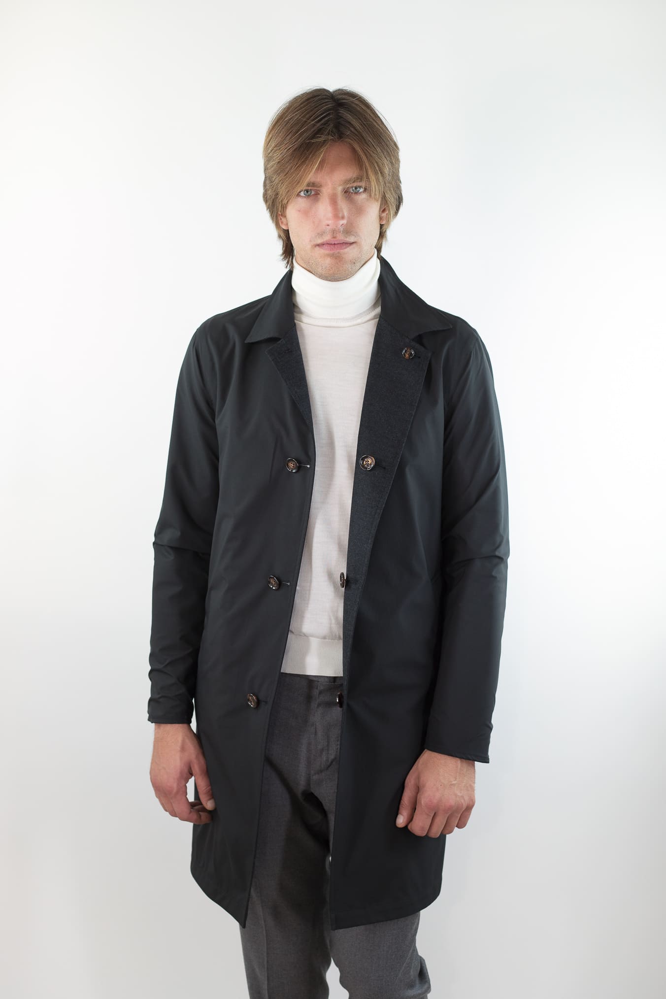 Reversible Wool and Nylon Coat Black/Black