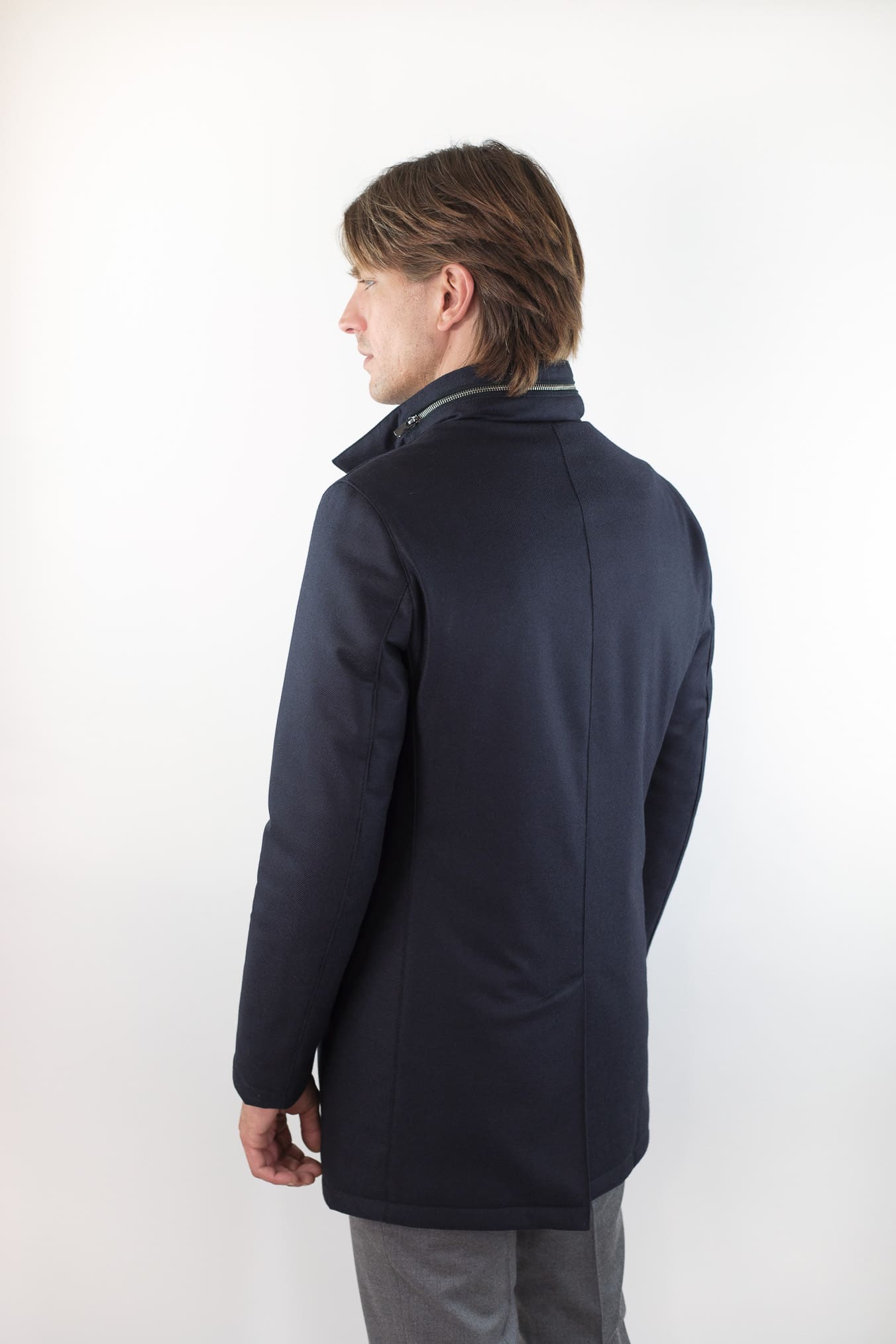 Giaccone Lana Cashmere Loro Piana Blu - Guarino Store