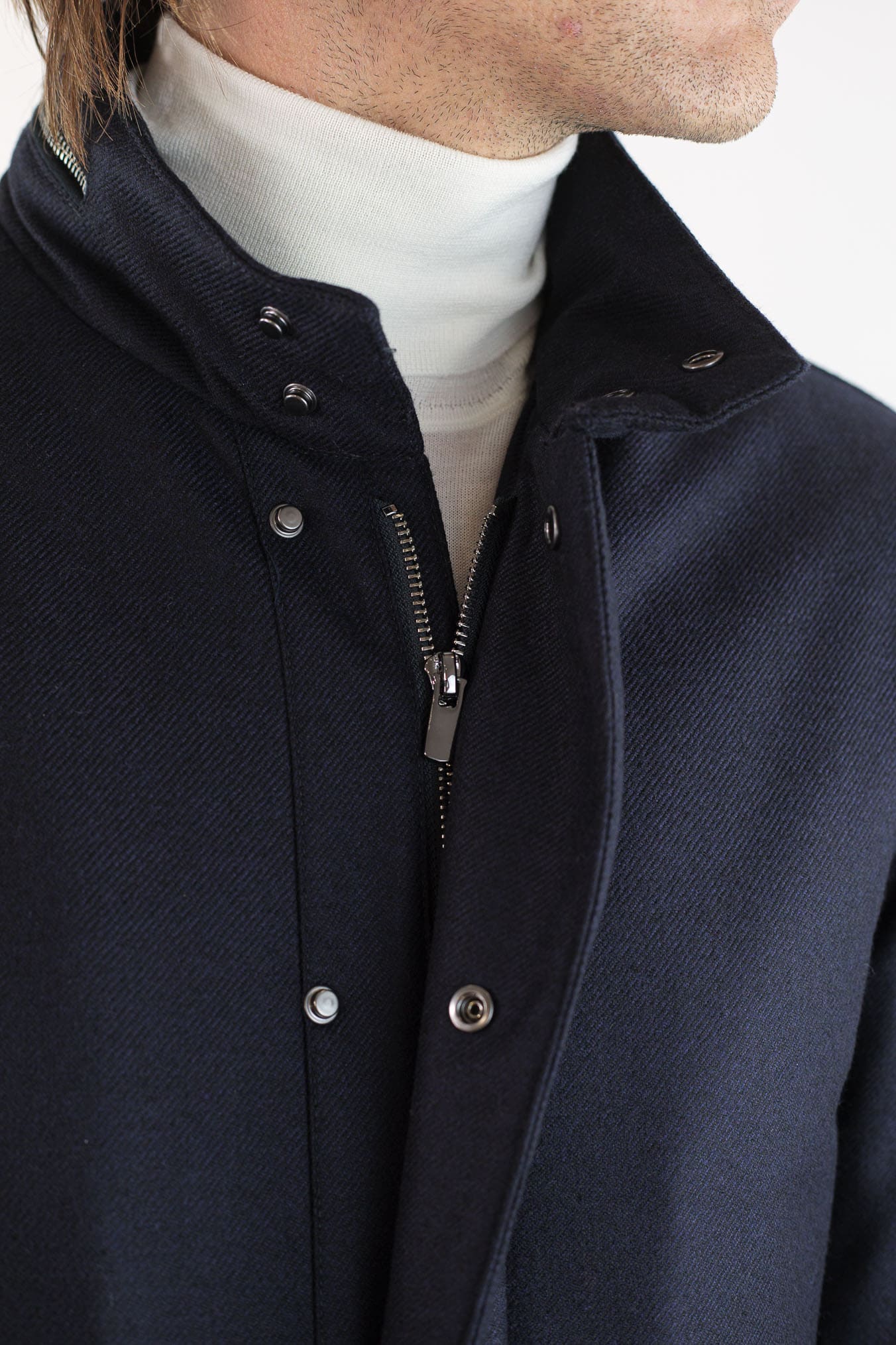 Giaccone Lana Cashmere Loro Piana Blu - Guarino Store