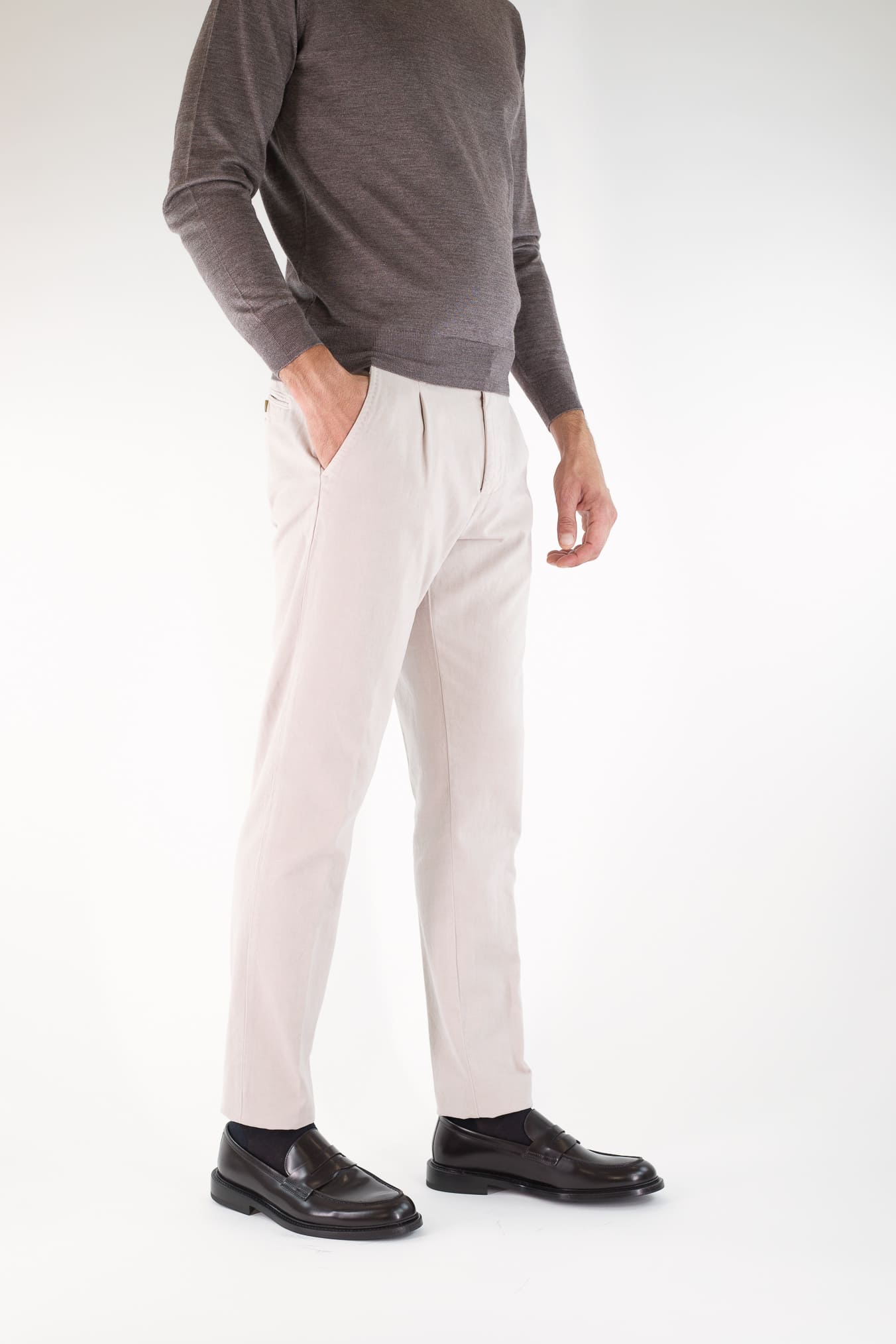 Pantaloni Supersoft Cotone Cashmere Beige - Guarino Store