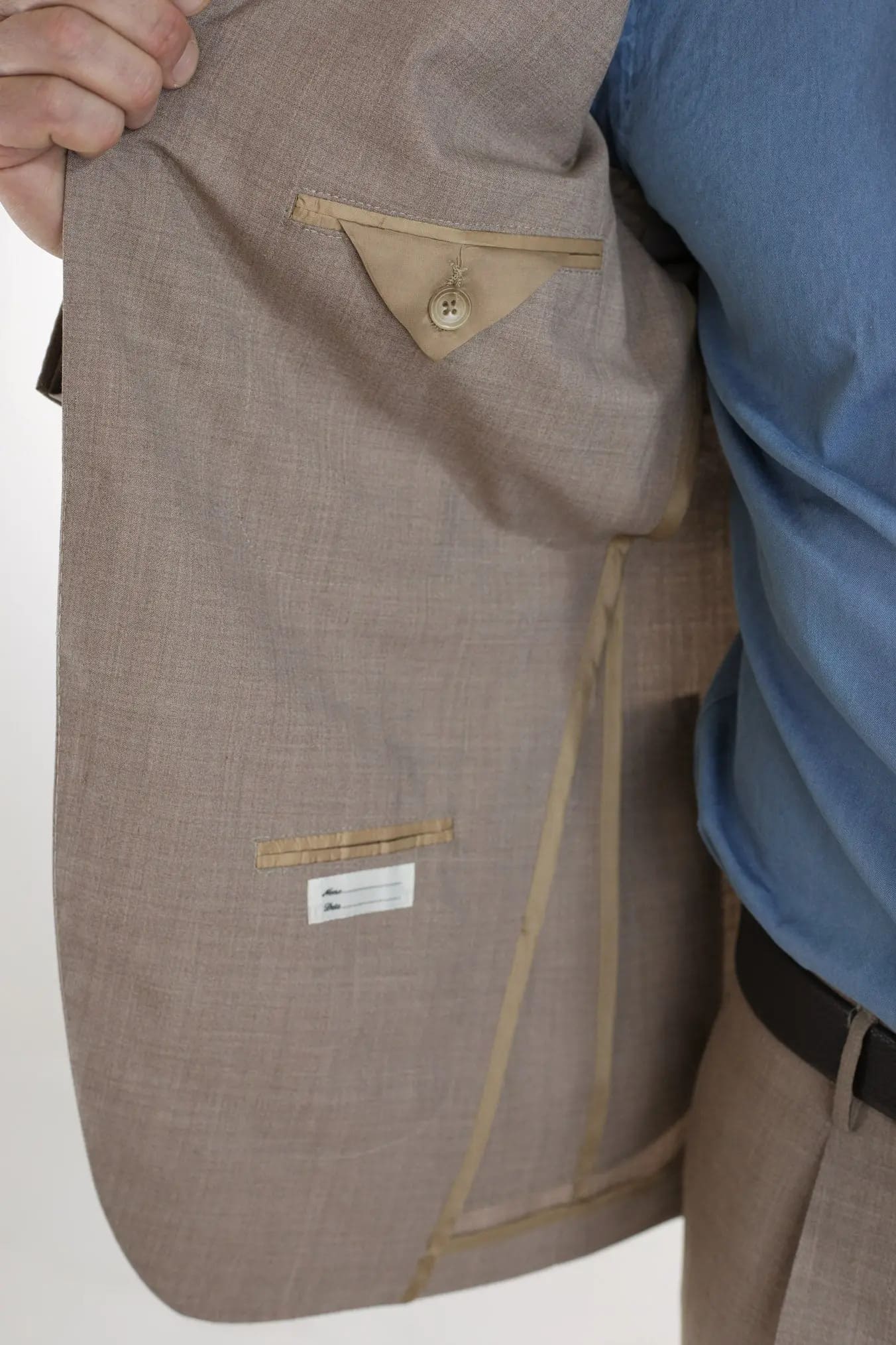 ABITO Monopetto Fresco Lana e Seta Beige - Guarino Store