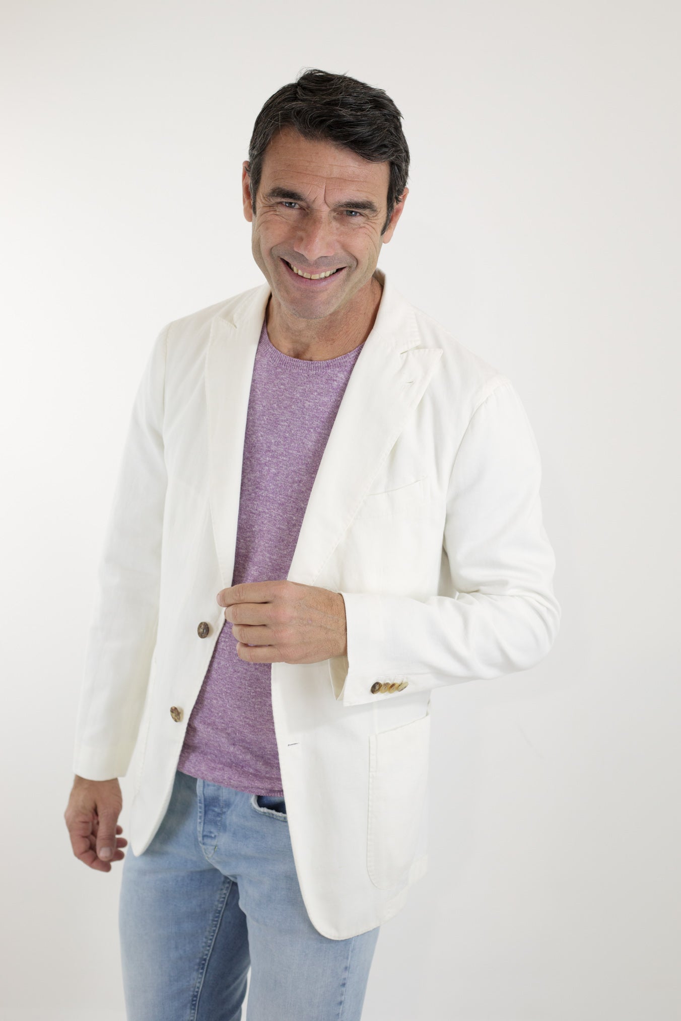 BOGLIOLI White Cotton and Linen K-Jacket