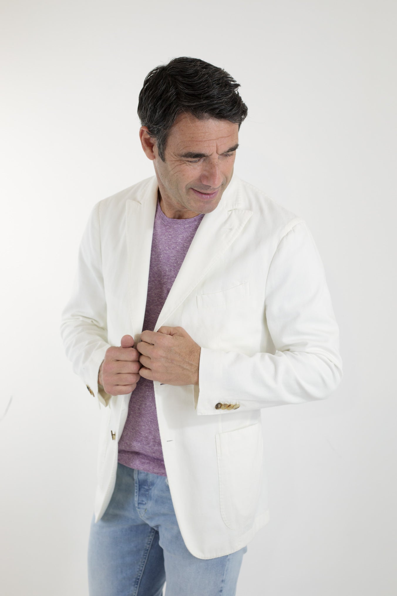 BOGLIOLI White Cotton and Linen K-Jacket