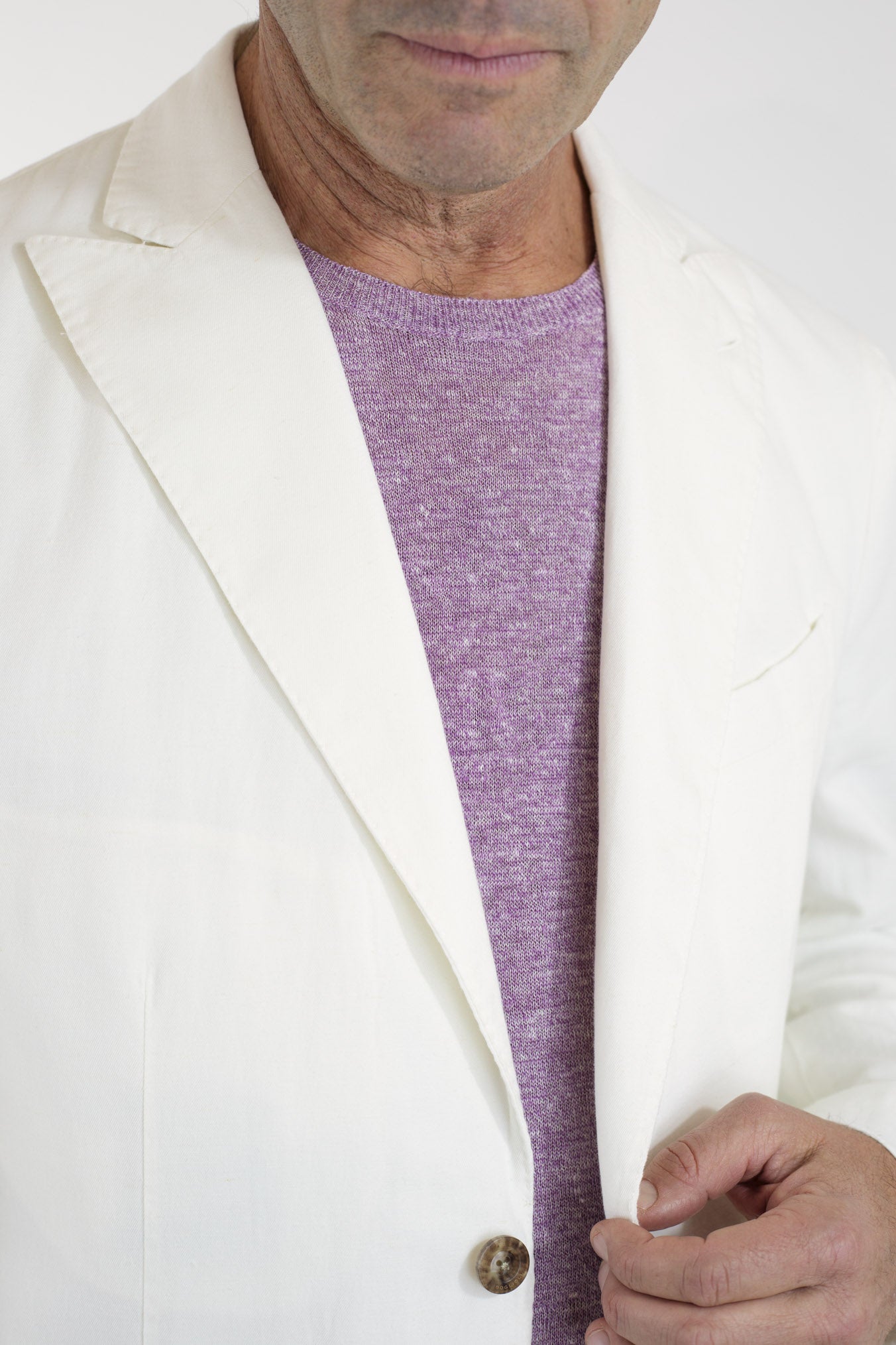 BOGLIOLI White Cotton and Linen K-Jacket