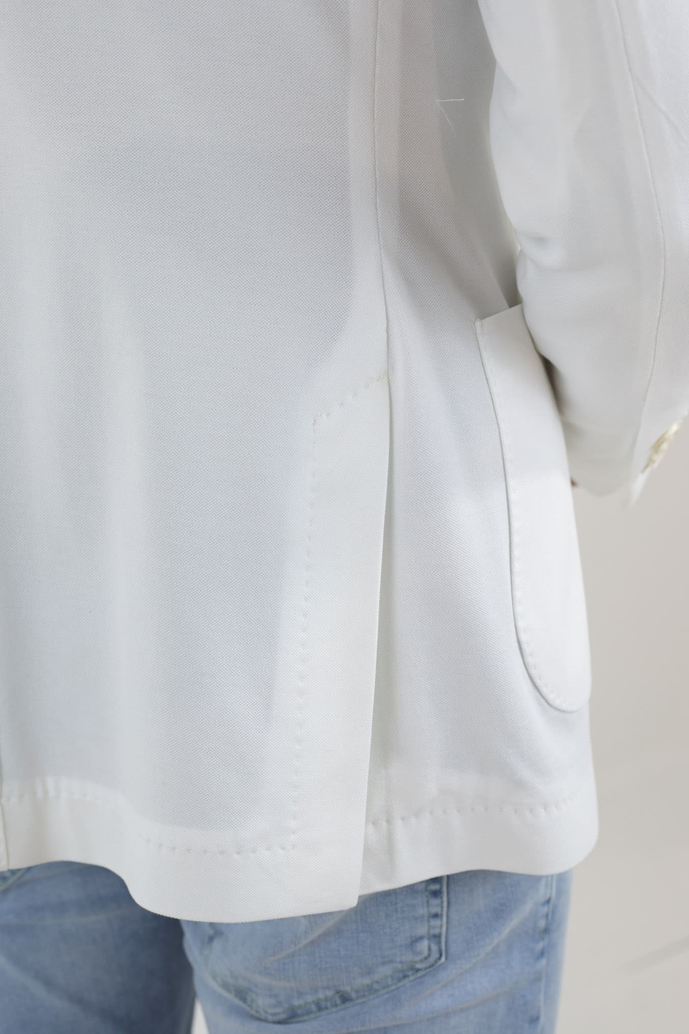 Giacca Doppiopetto Jersey Cotone Piquet Bianco CIRCOLO 1901