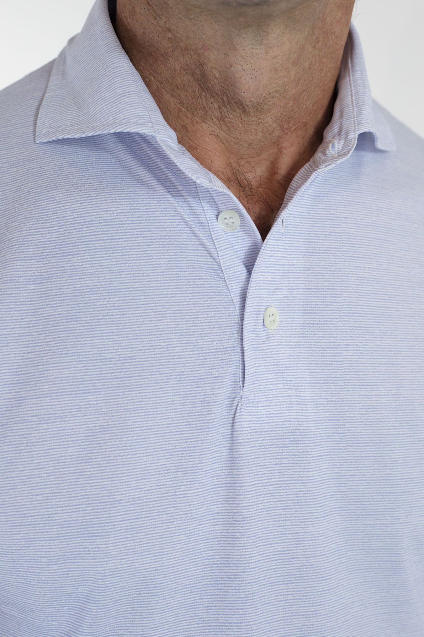 Polo Active ML Celeste Righine Orizzontali FFF