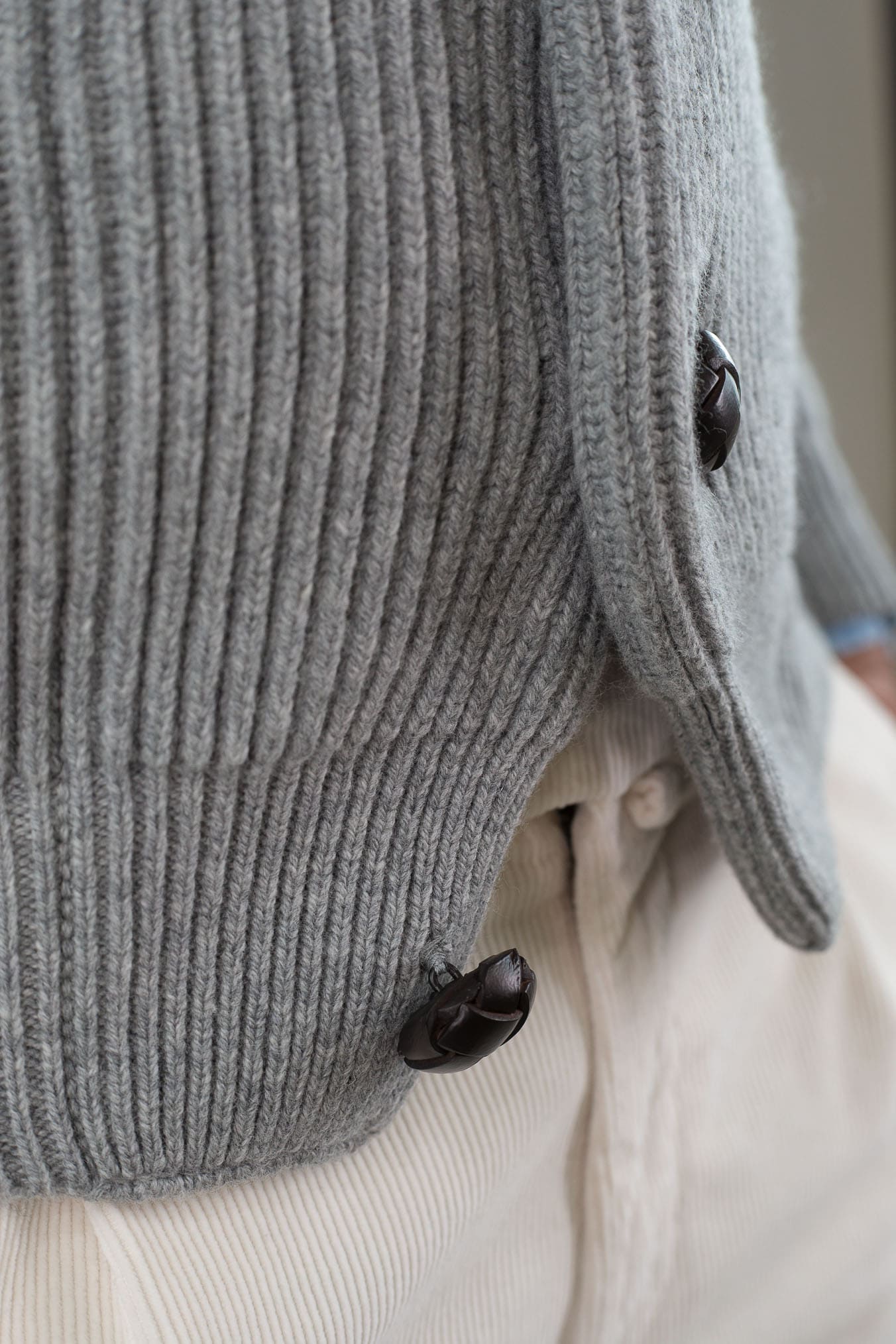 Cardigan Lana e Cashmere Grigio Chiaro