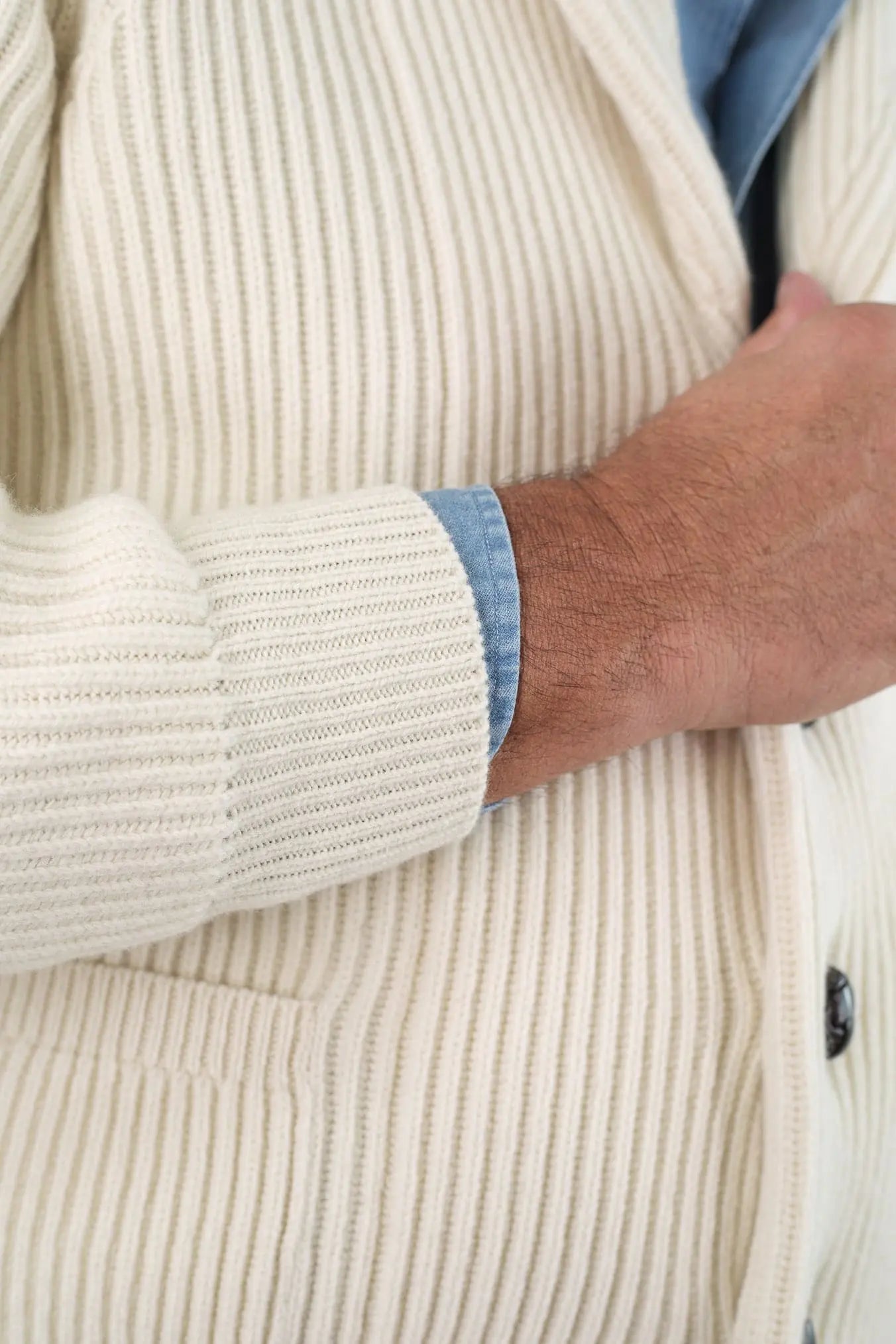 Cardigan Lana e Cashmere Bianco MC GEORGE OF SCOTLAND