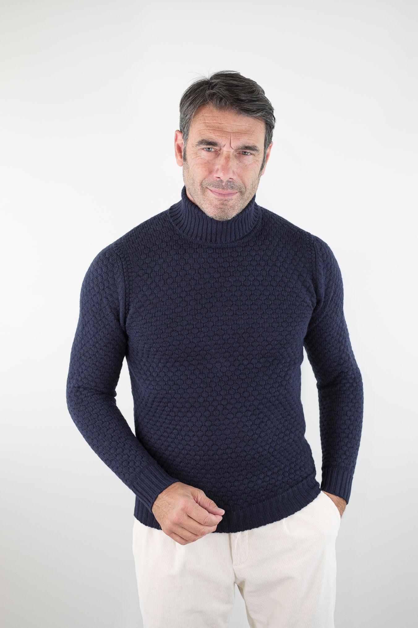 RAKKI' Dolcevita "Hubbel" Nido D'Ape Merinos Blu Navy