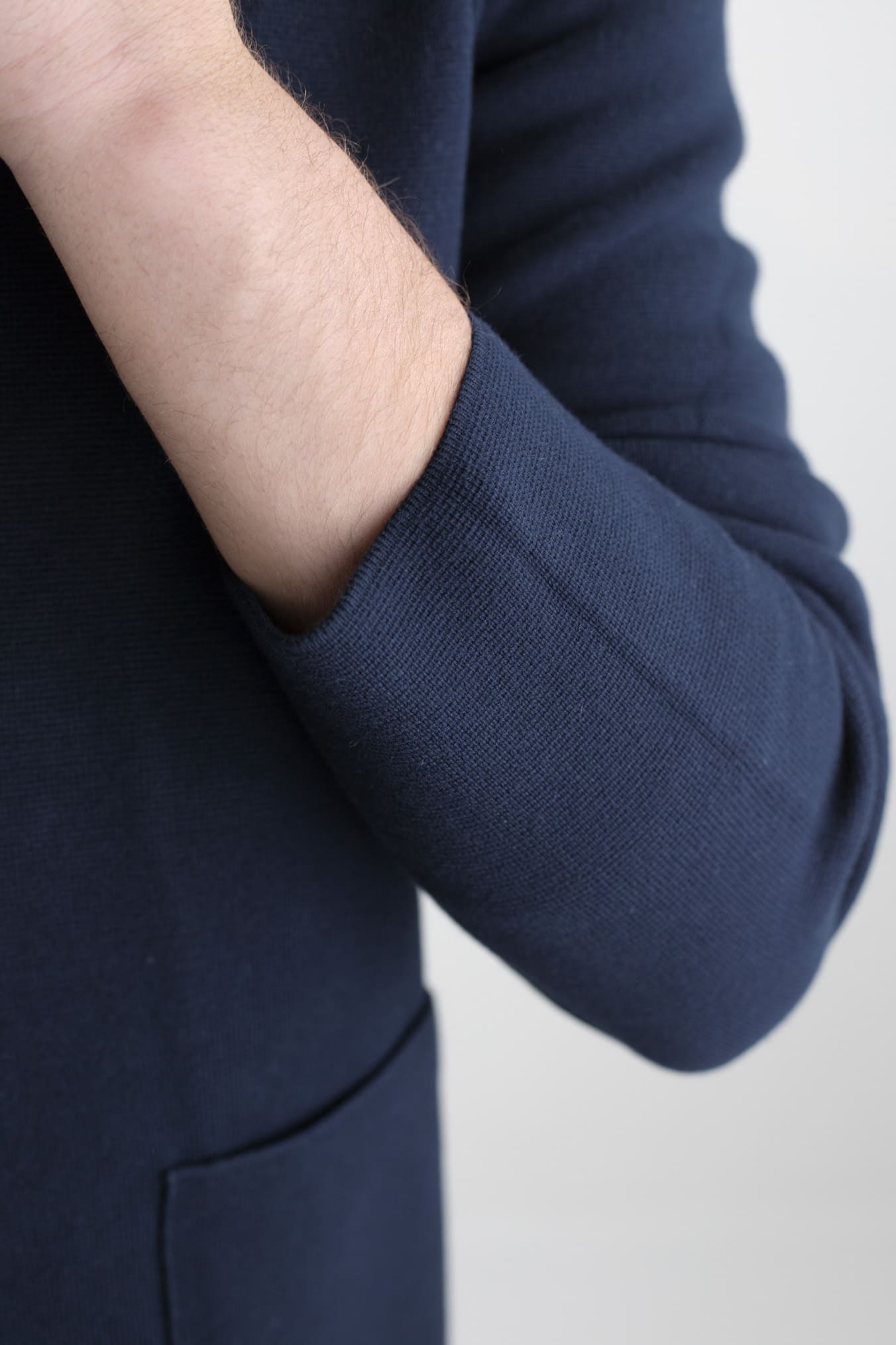 Giacca Maglia Jersey Cotone Blu Scuro - Guarino Store