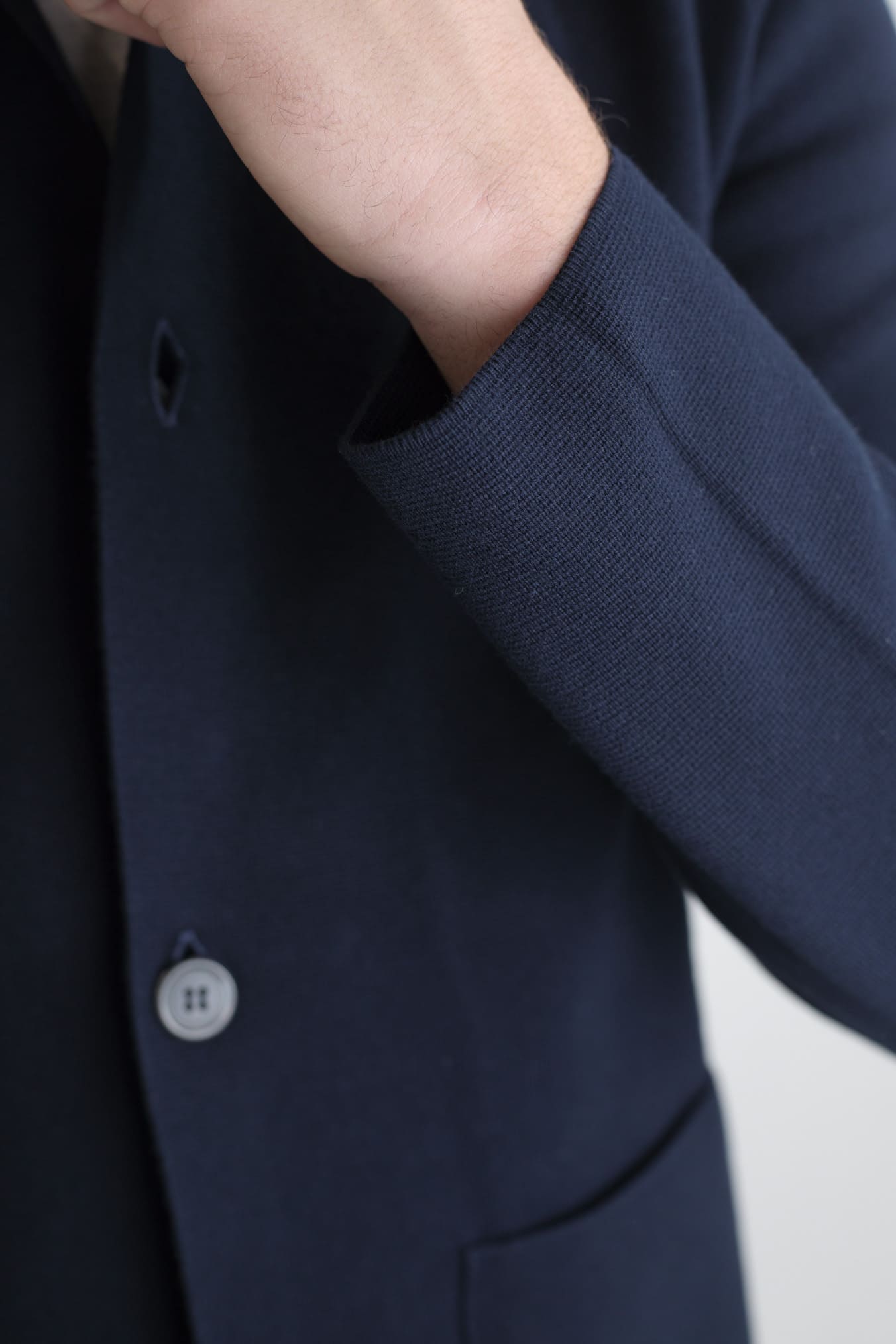 Giacca Maglia Jersey Cotone Blu Scuro - Guarino Store