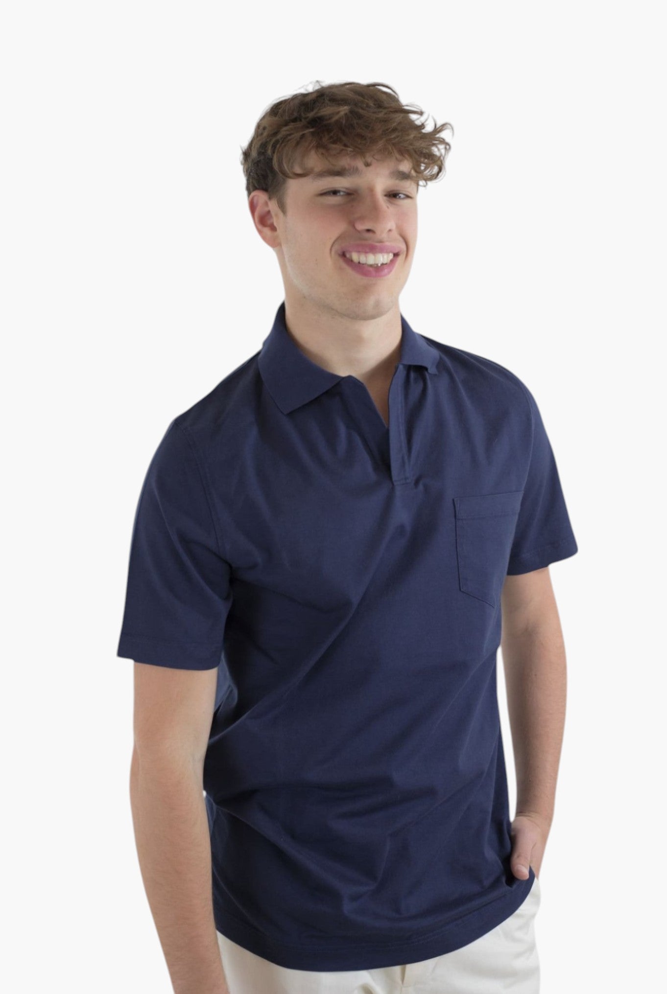Polo T-Shirt Crew Jersey Cotton Navy Blue