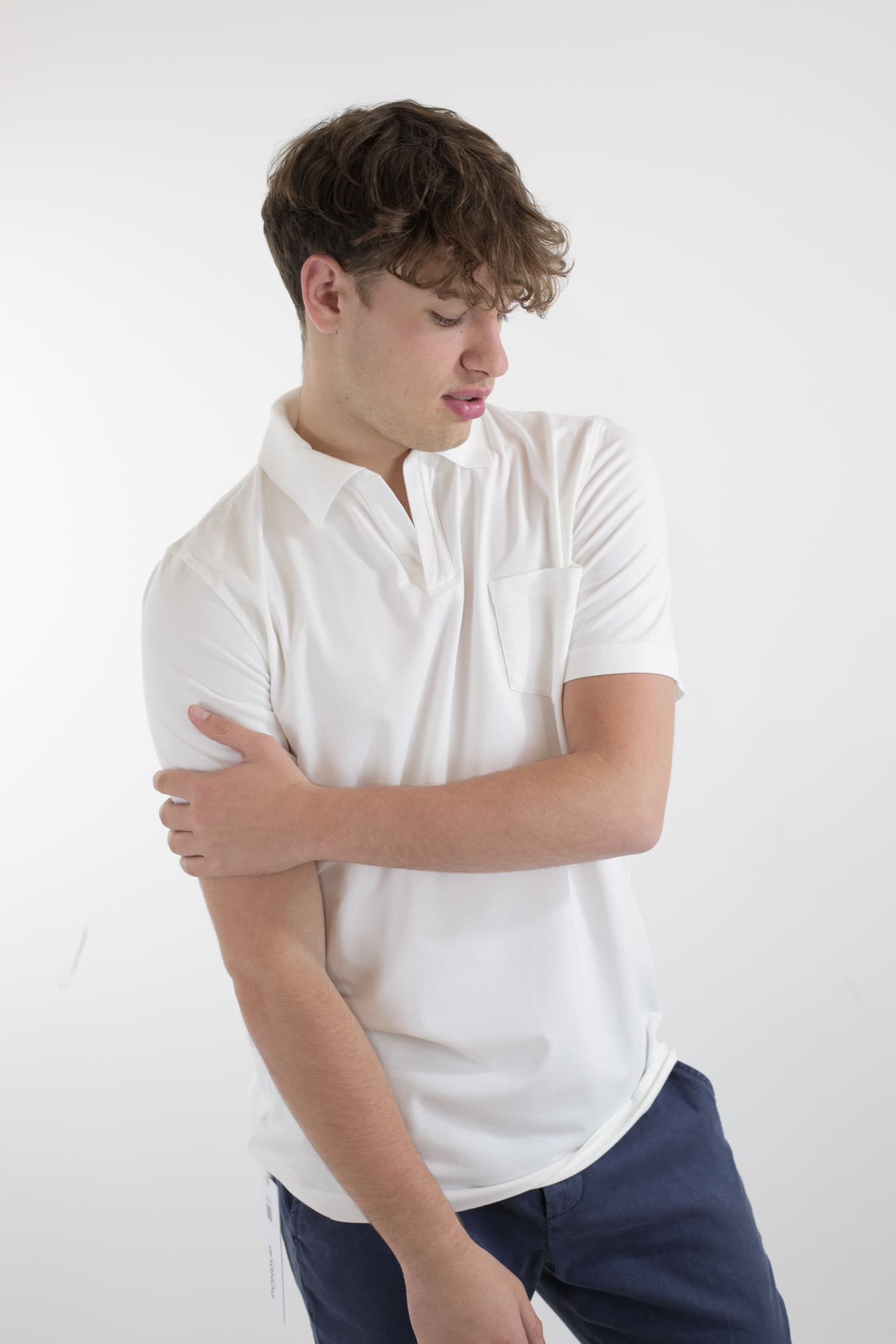 Polo T-Shirt Crew Jersey Cotton White