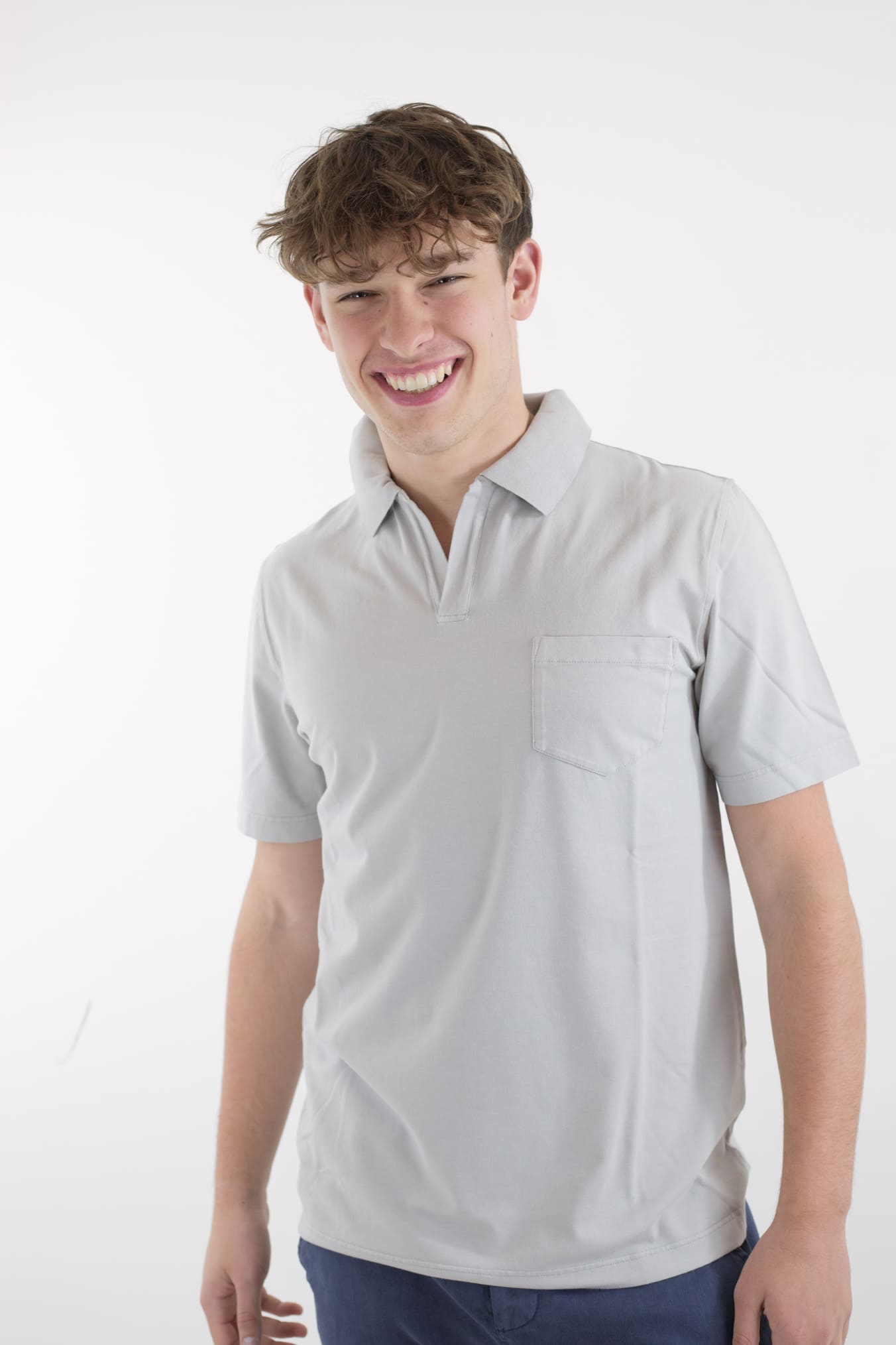 Polo T-Shirt Crew Jersey Cotton Pearl Grey