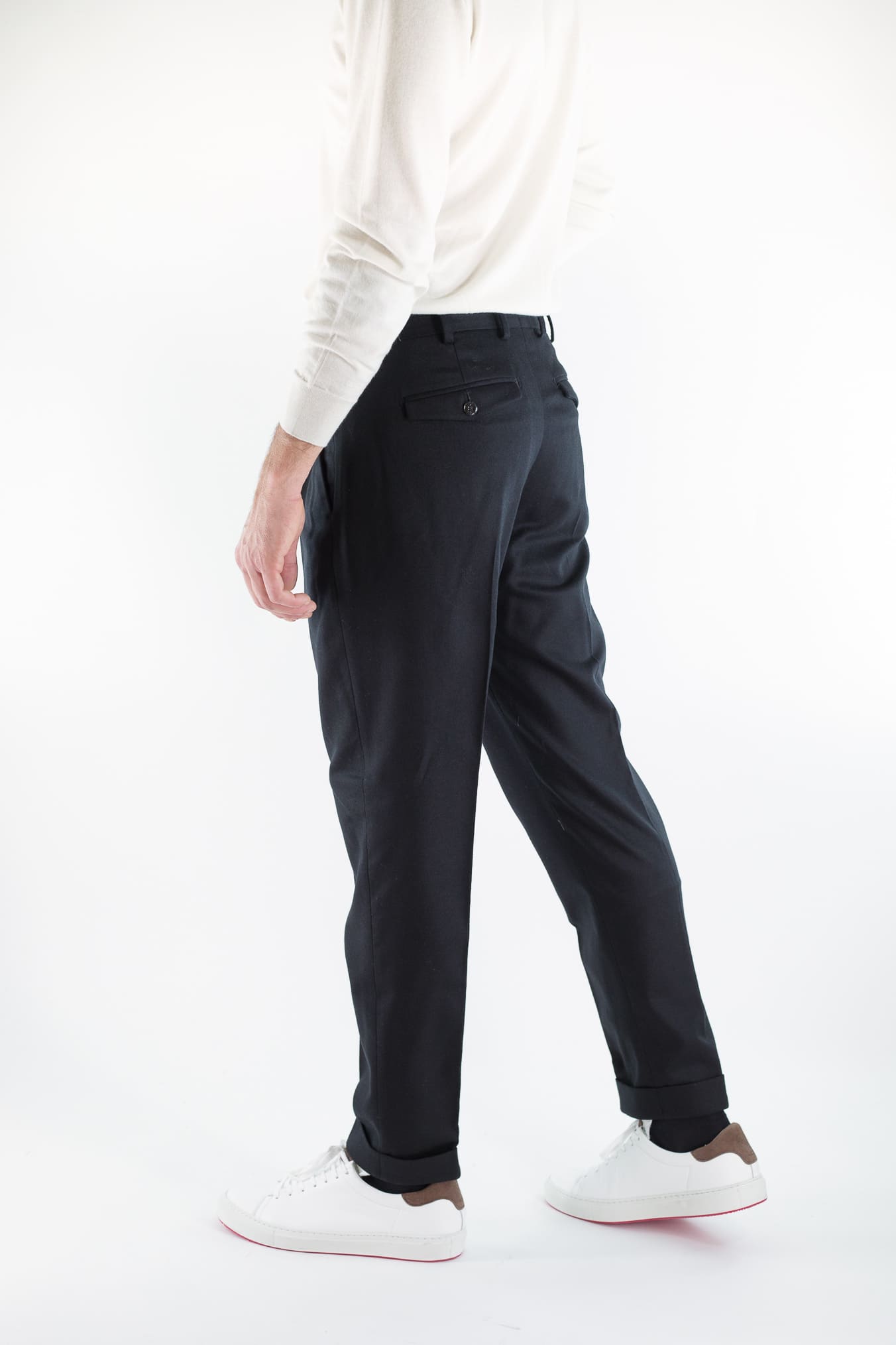 Pantaloni "Edge Rebel" Lana Cashmere Nero - Guarino Store