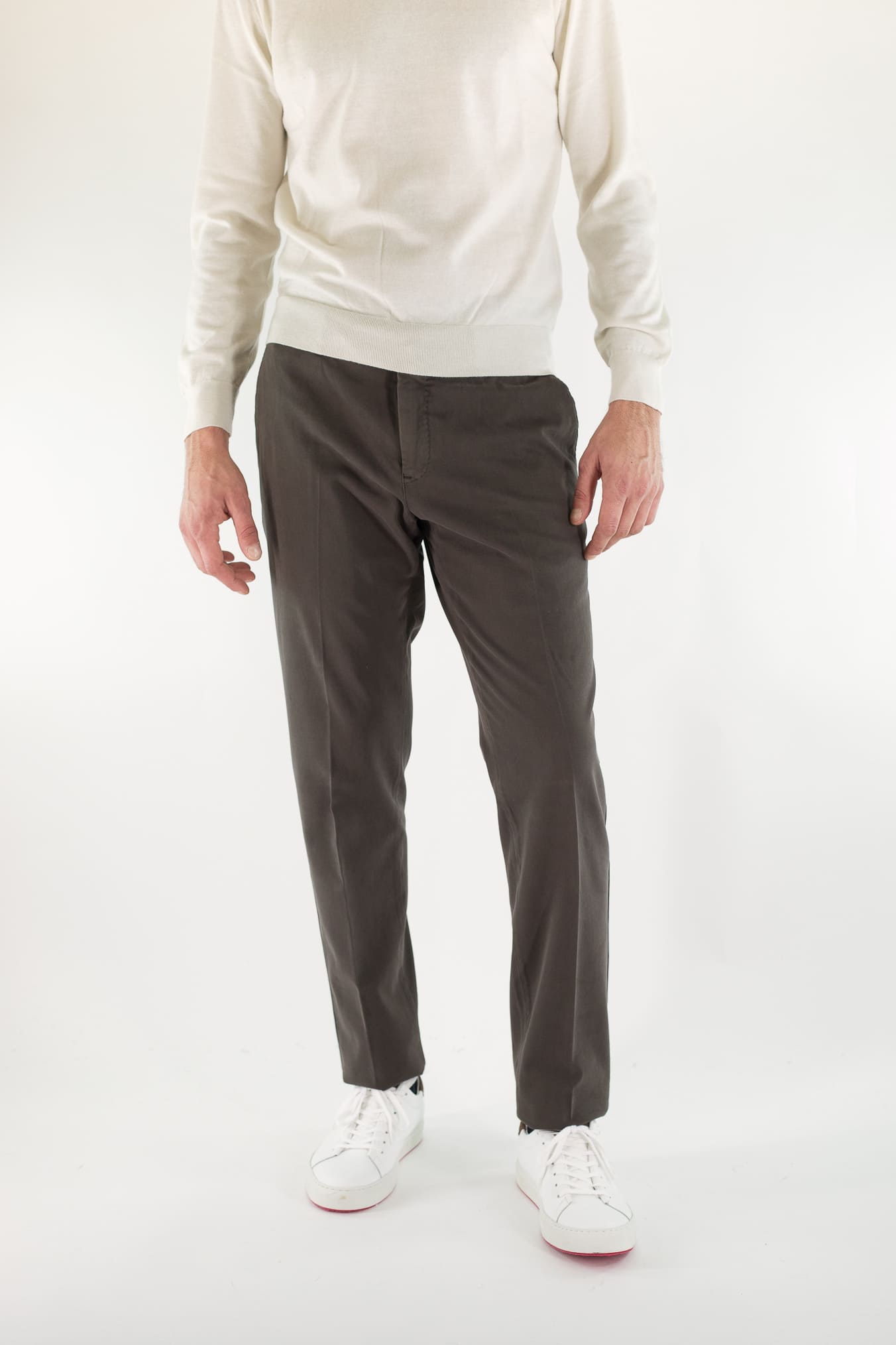 Dark Brown Cashmere Cotton Trousers