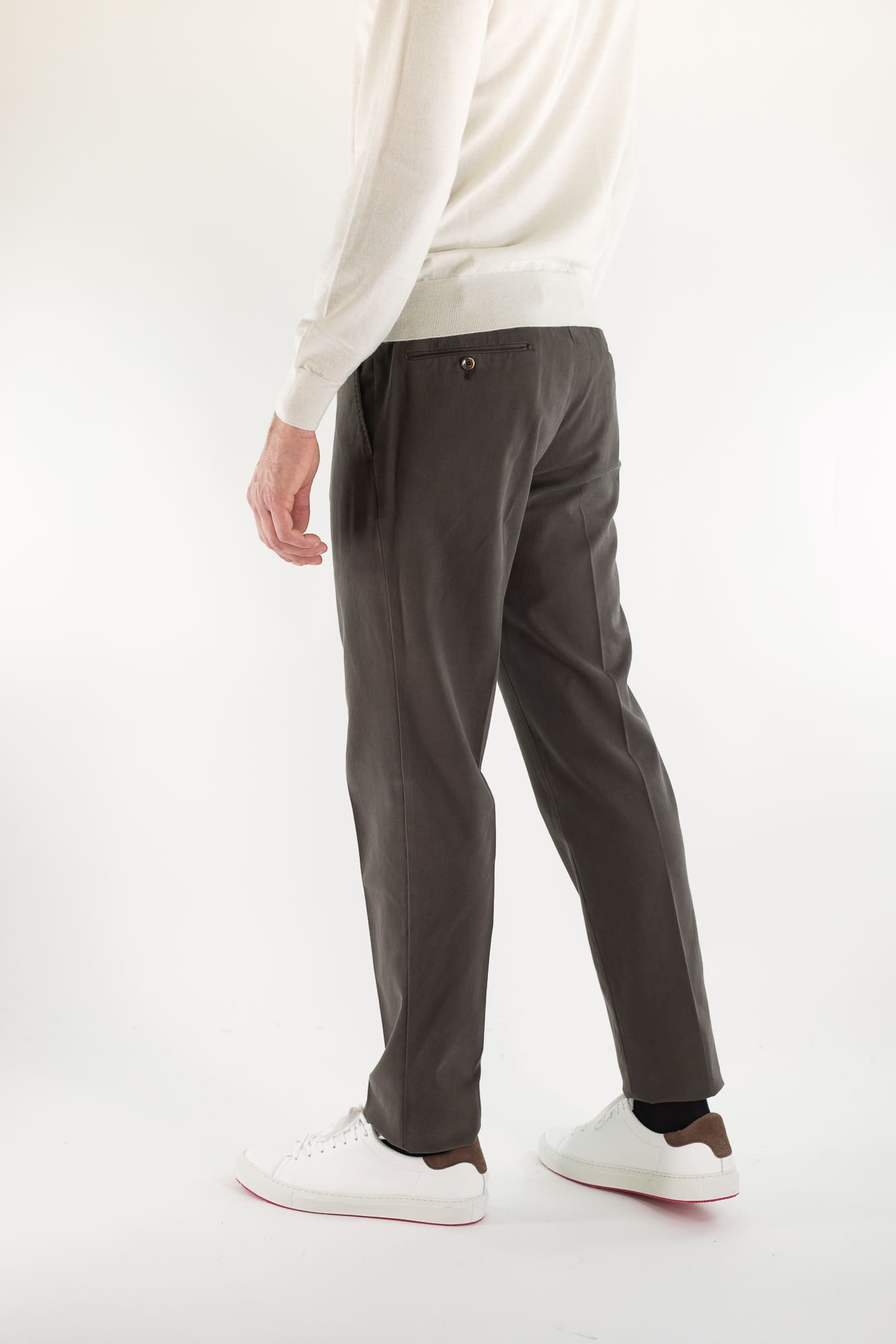 Dark Brown Cashmere Cotton Trousers