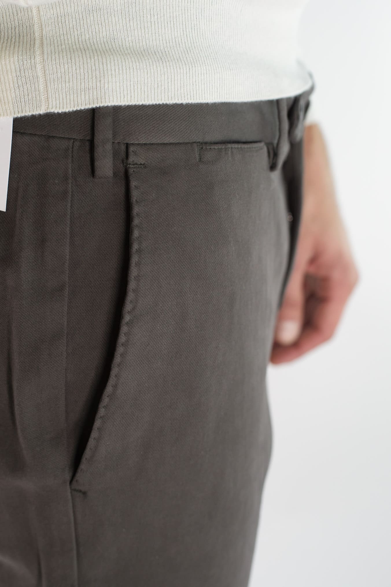 Dark Brown Cashmere Cotton Trousers