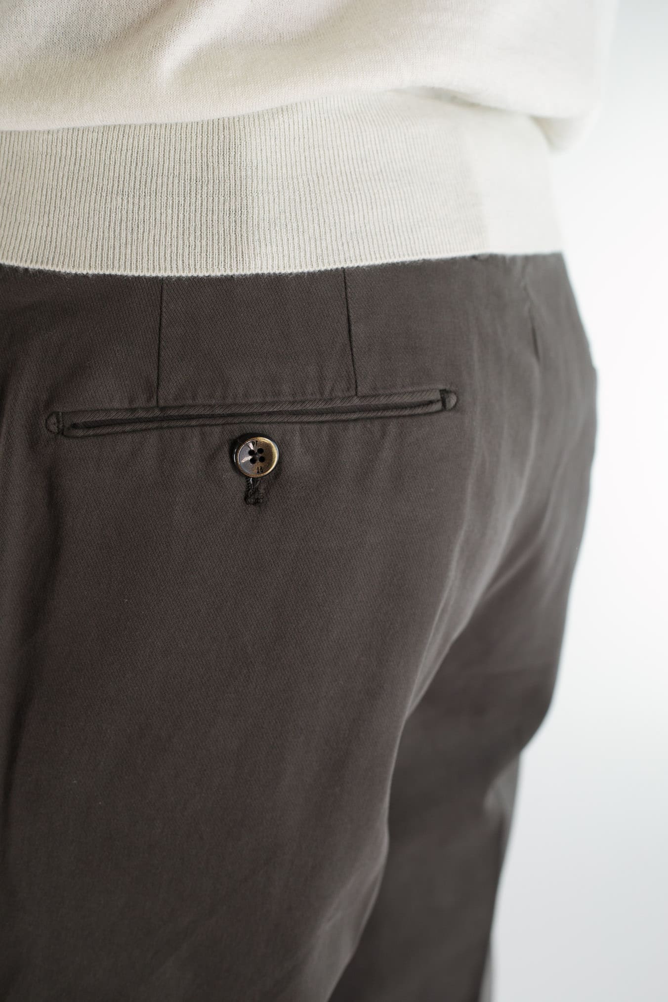 Dark Brown Cashmere Cotton Trousers