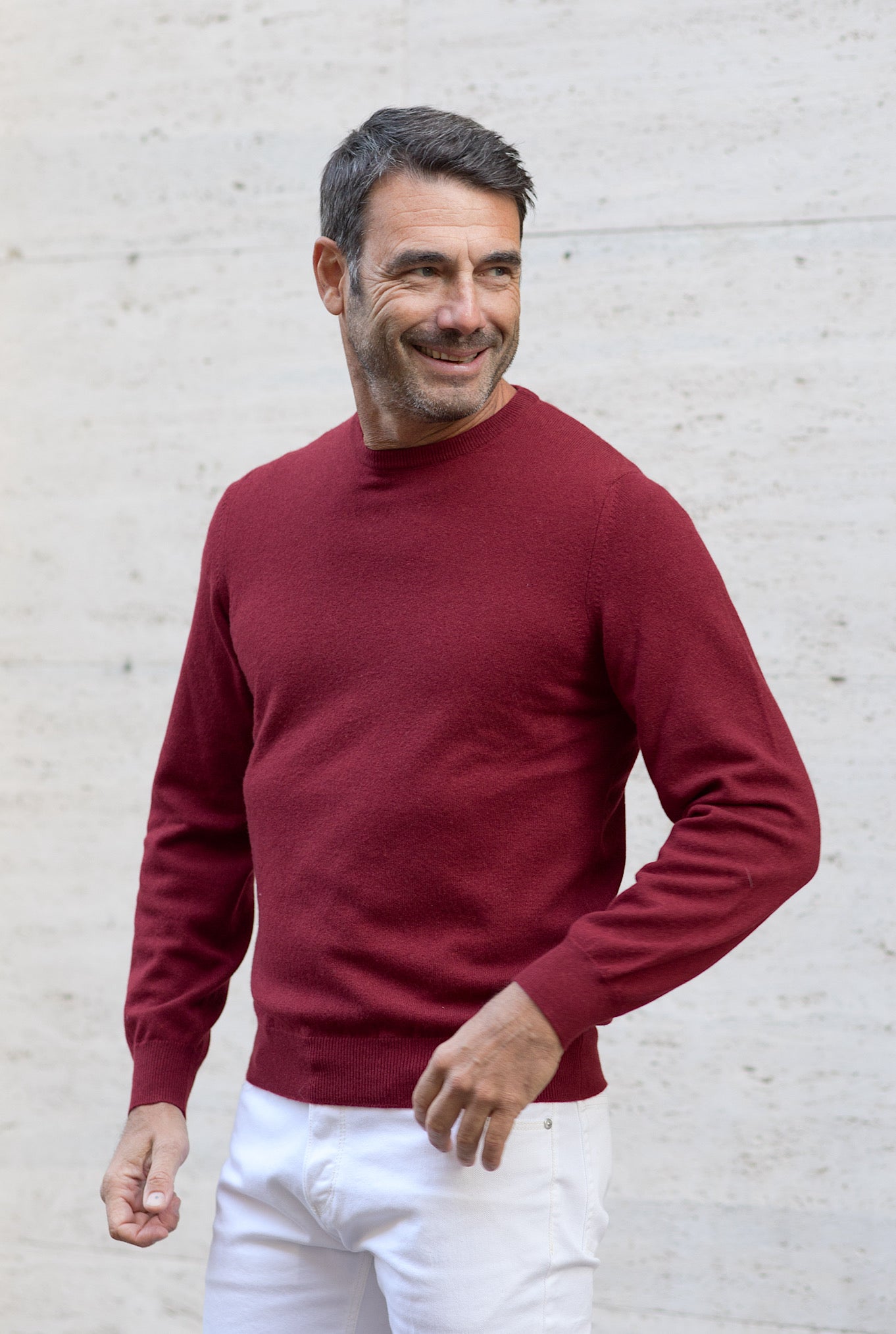 FEDELI Girocollo Argentina Cashmere Bordeaux