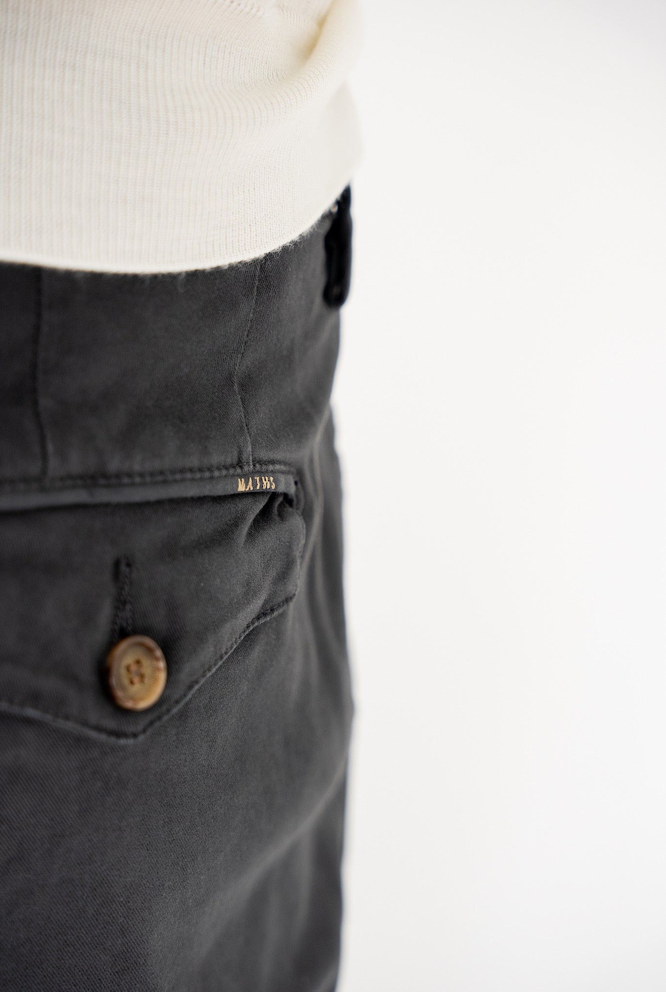 MYTHS Washed Moleskin Trousers Dark Grey