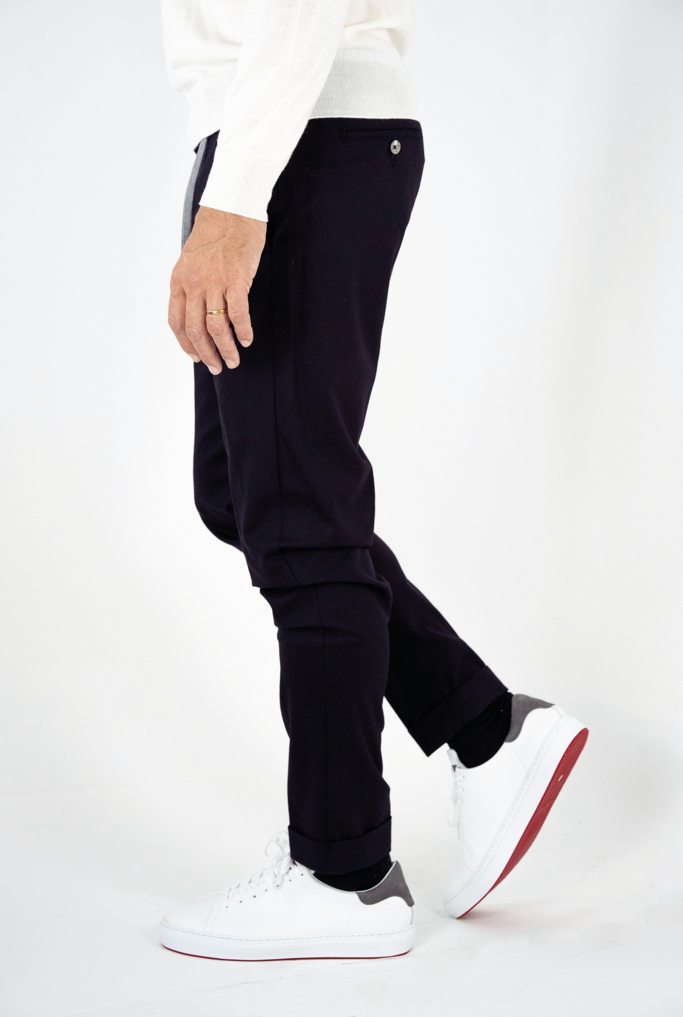 MARCO PESCAROLO Pantaloni Cashmere Blu Scuro