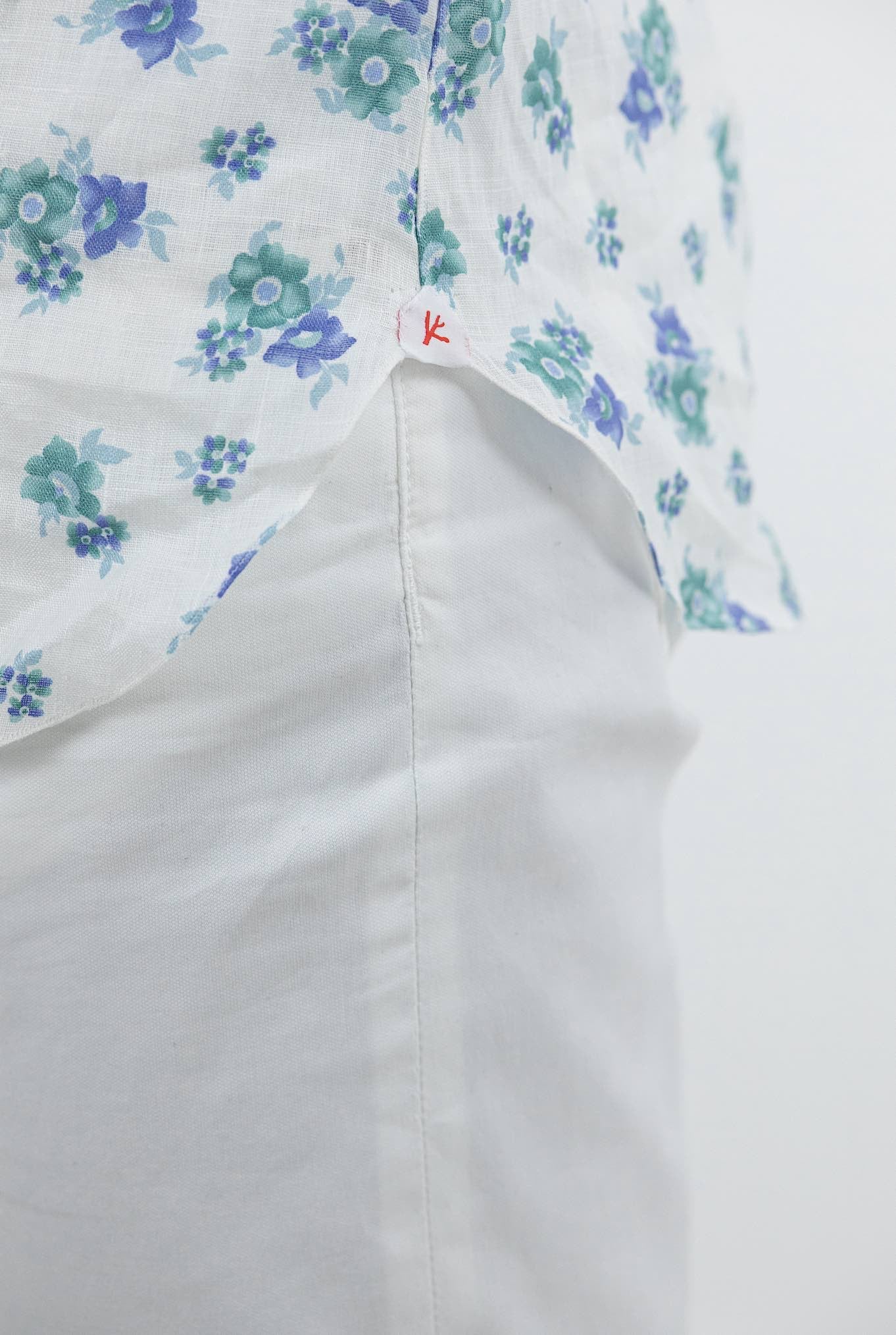 ISAIA Linen Patterned Shirt White/Blue/Light Blue