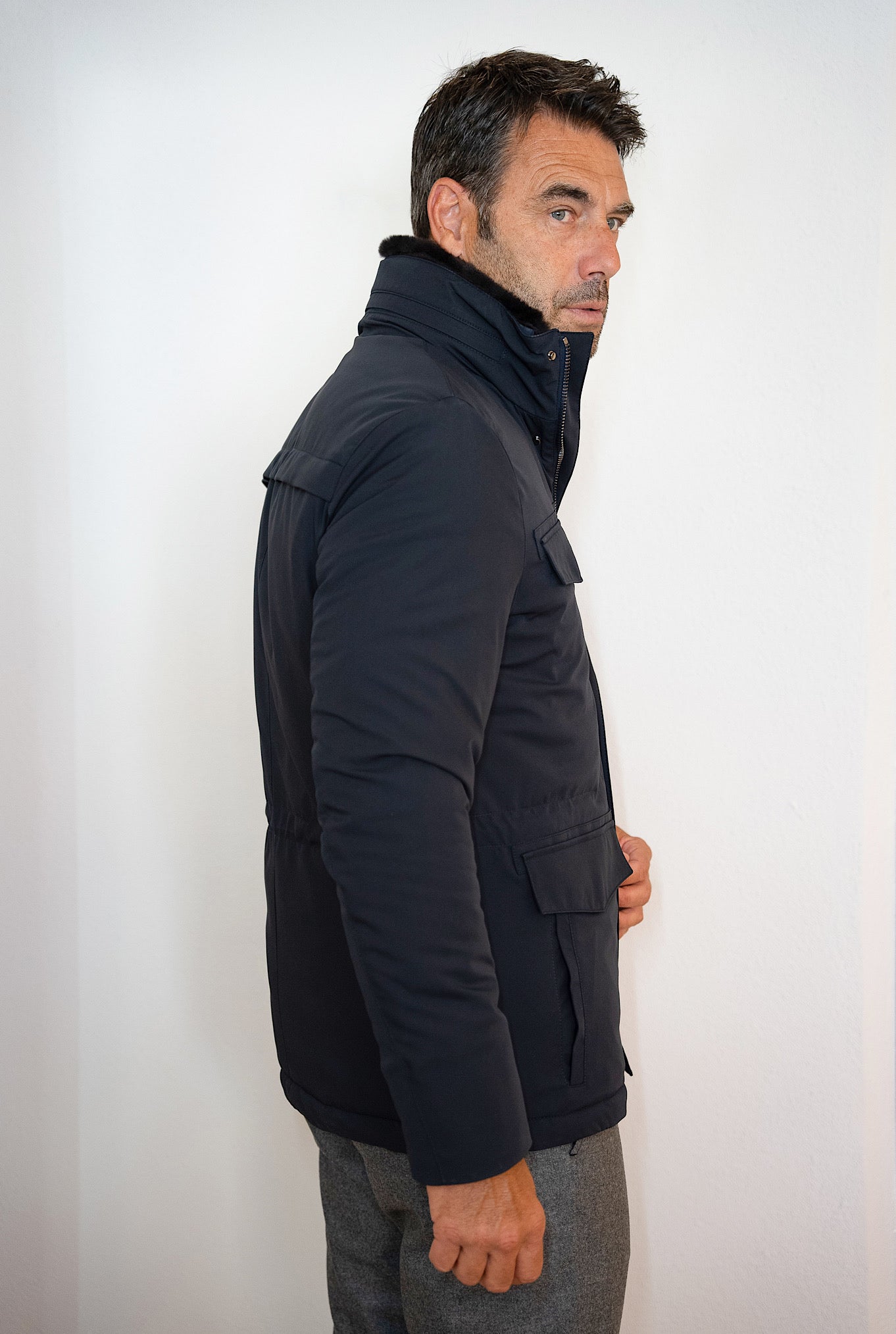 KIRED Field Jacket Impermeabile Imbottita Blu