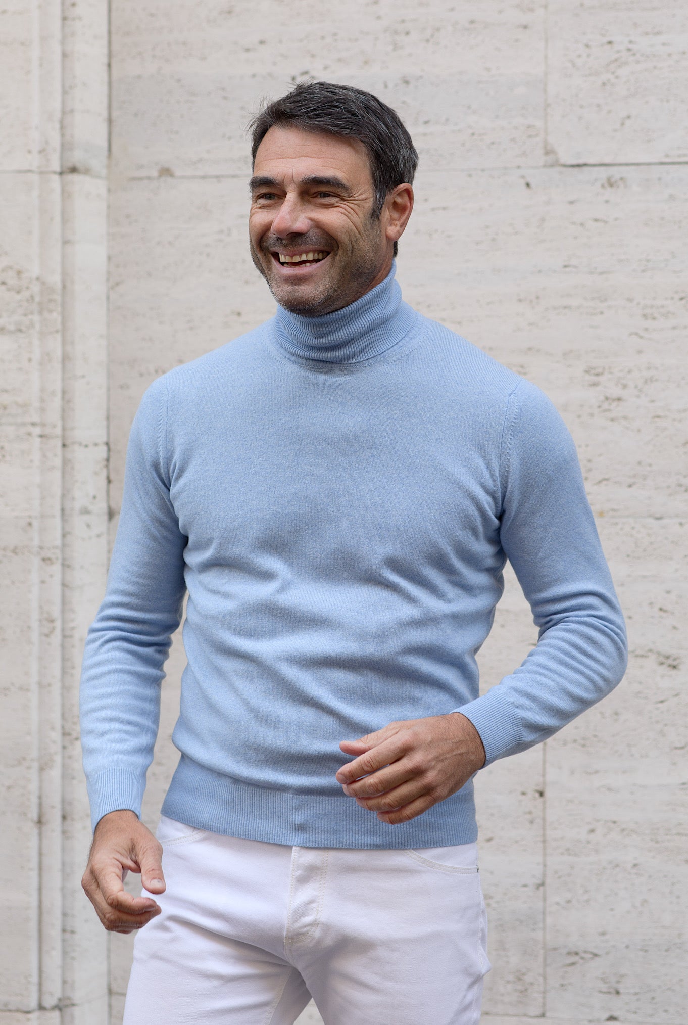 GUARINO Light Blue Cashmere Turtleneck