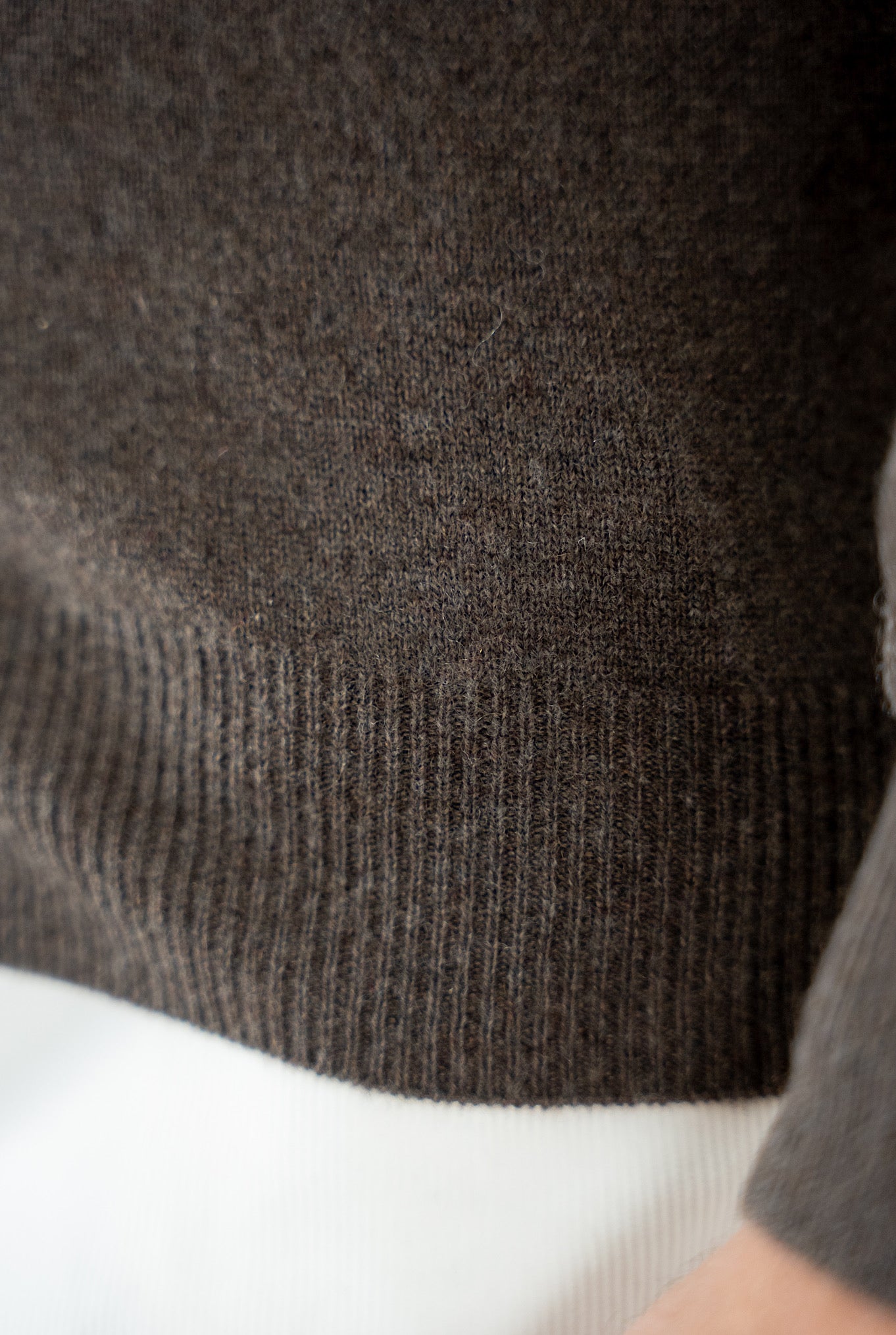 Brown Cashmere Full Zip Pullover