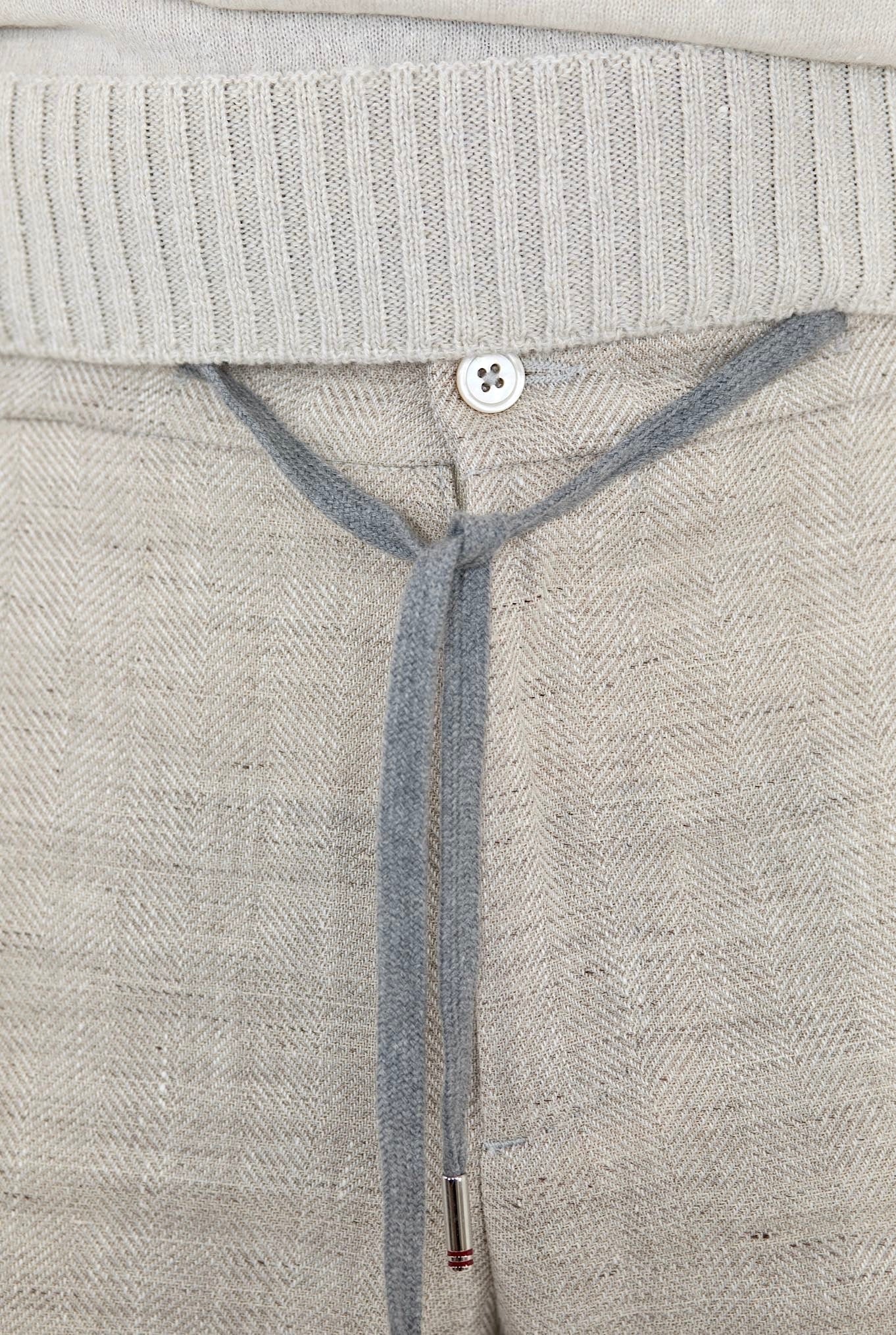 MARCO PESCAROLO Pantaloni Coulisse Spigati Beige