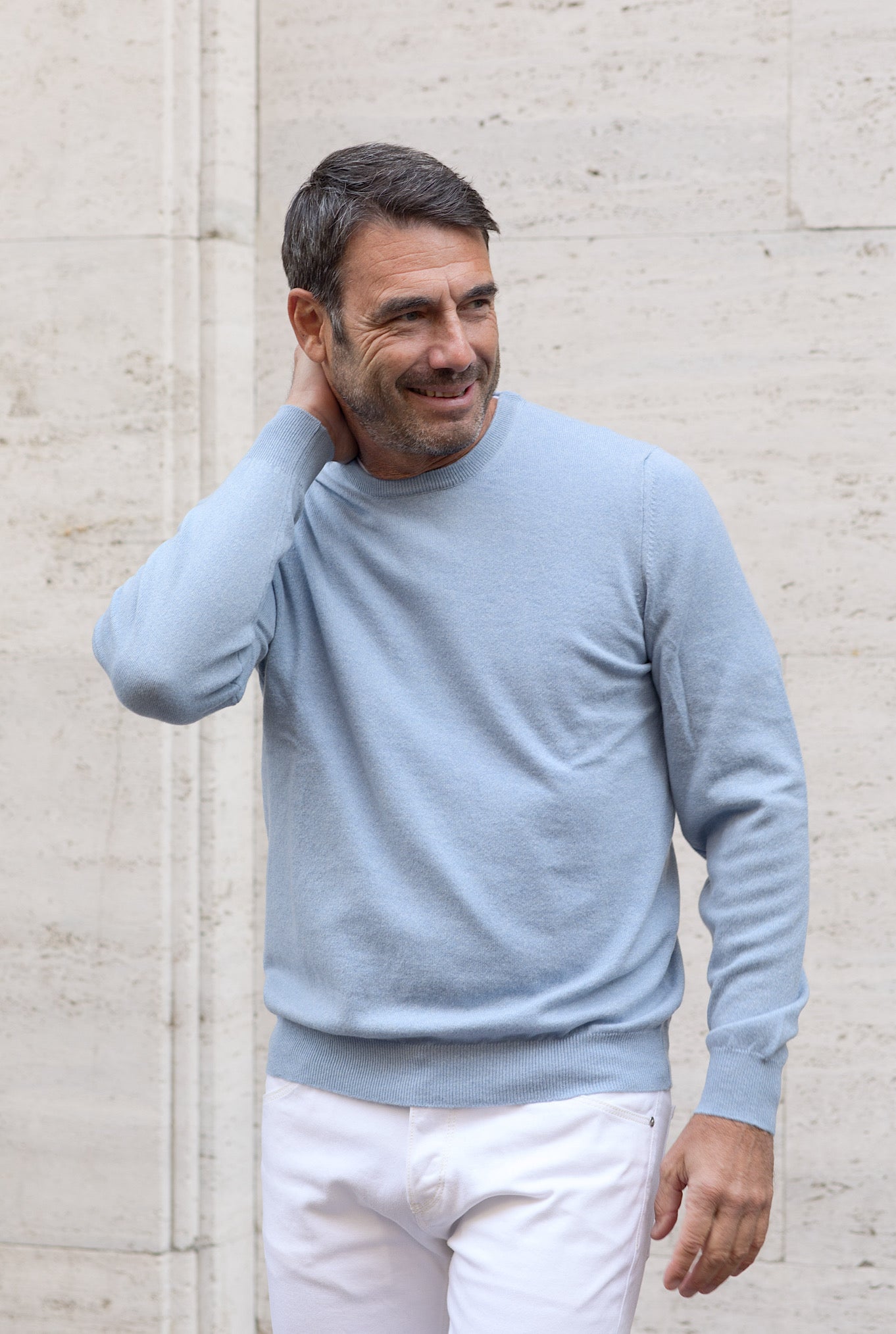 FEDELI Crewneck Argentina Cashmere Light Blue