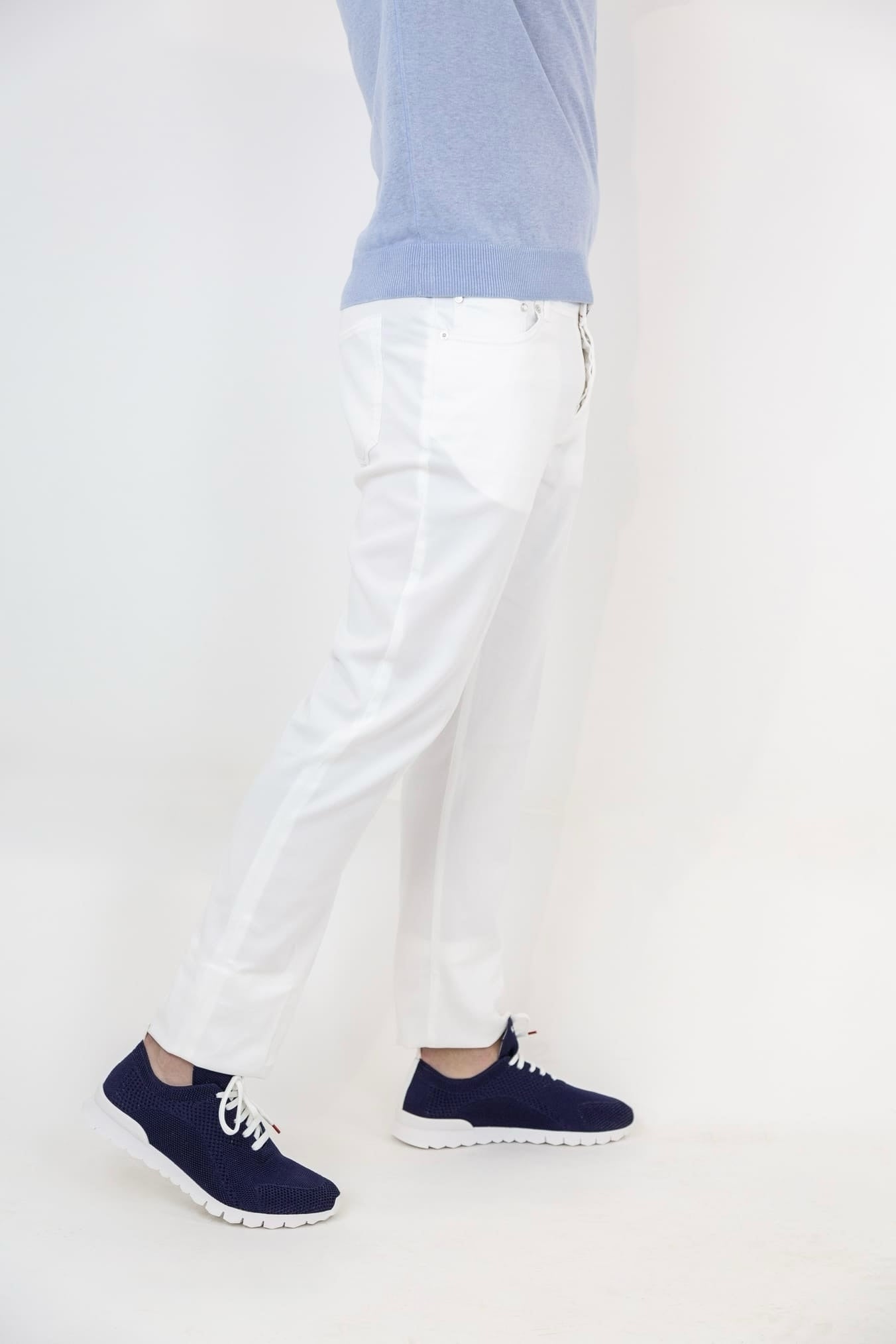 KITON 5 Pocket Lyocell Trousers White