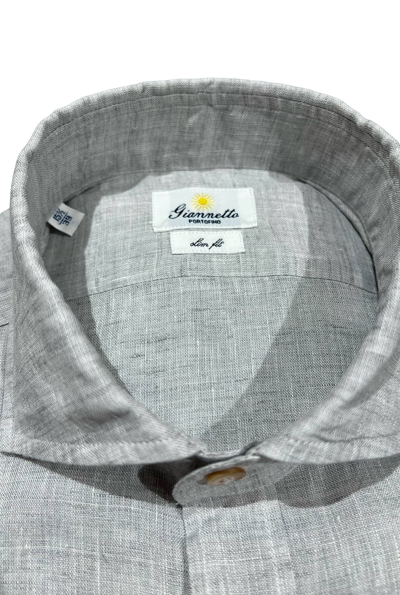 GIANNETTO PORTOFINO Camicia Lino Ghiaccio SLIM FIT